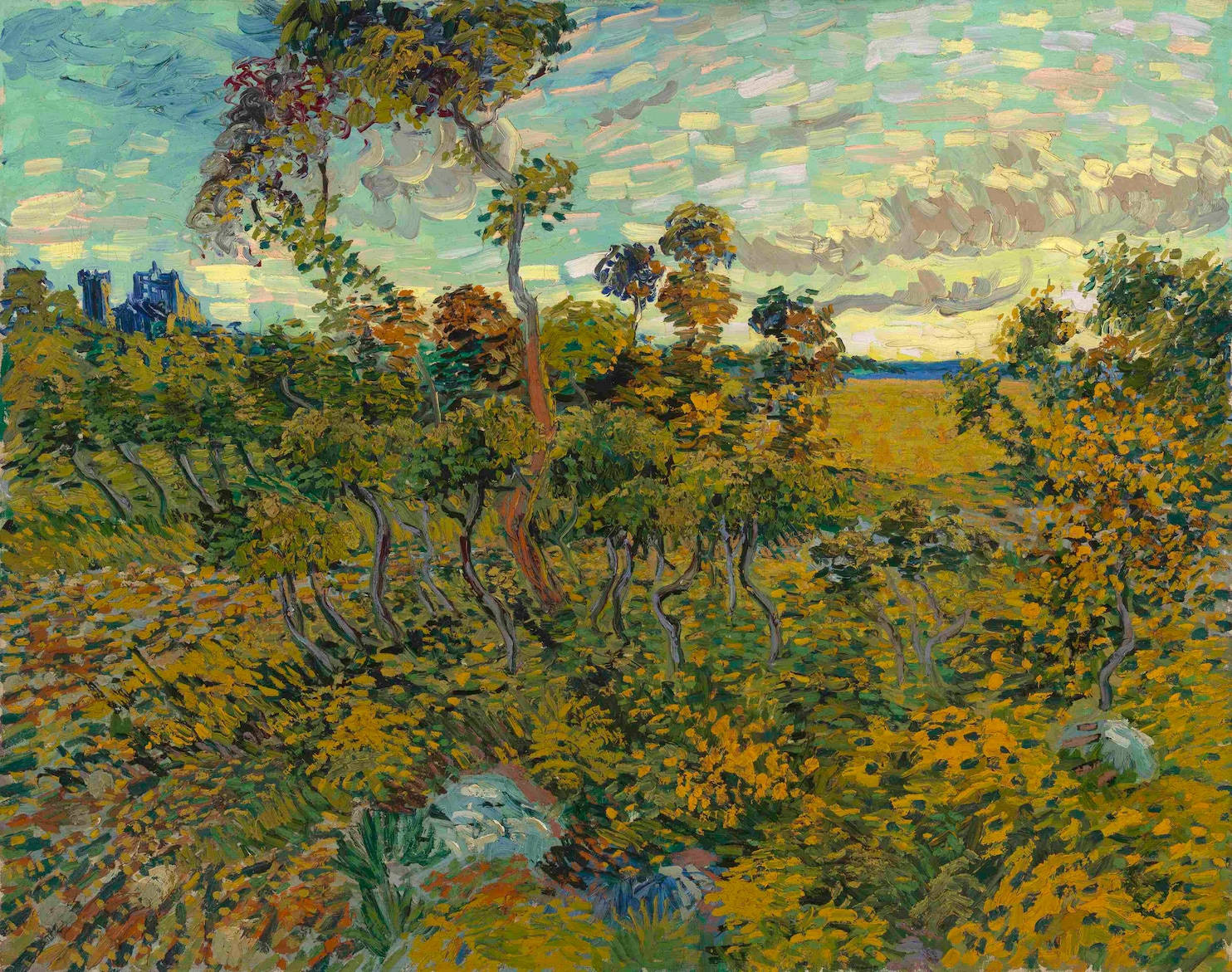 Auringonlasku Montmajourissa Van Gogh -museo Taustakuvat