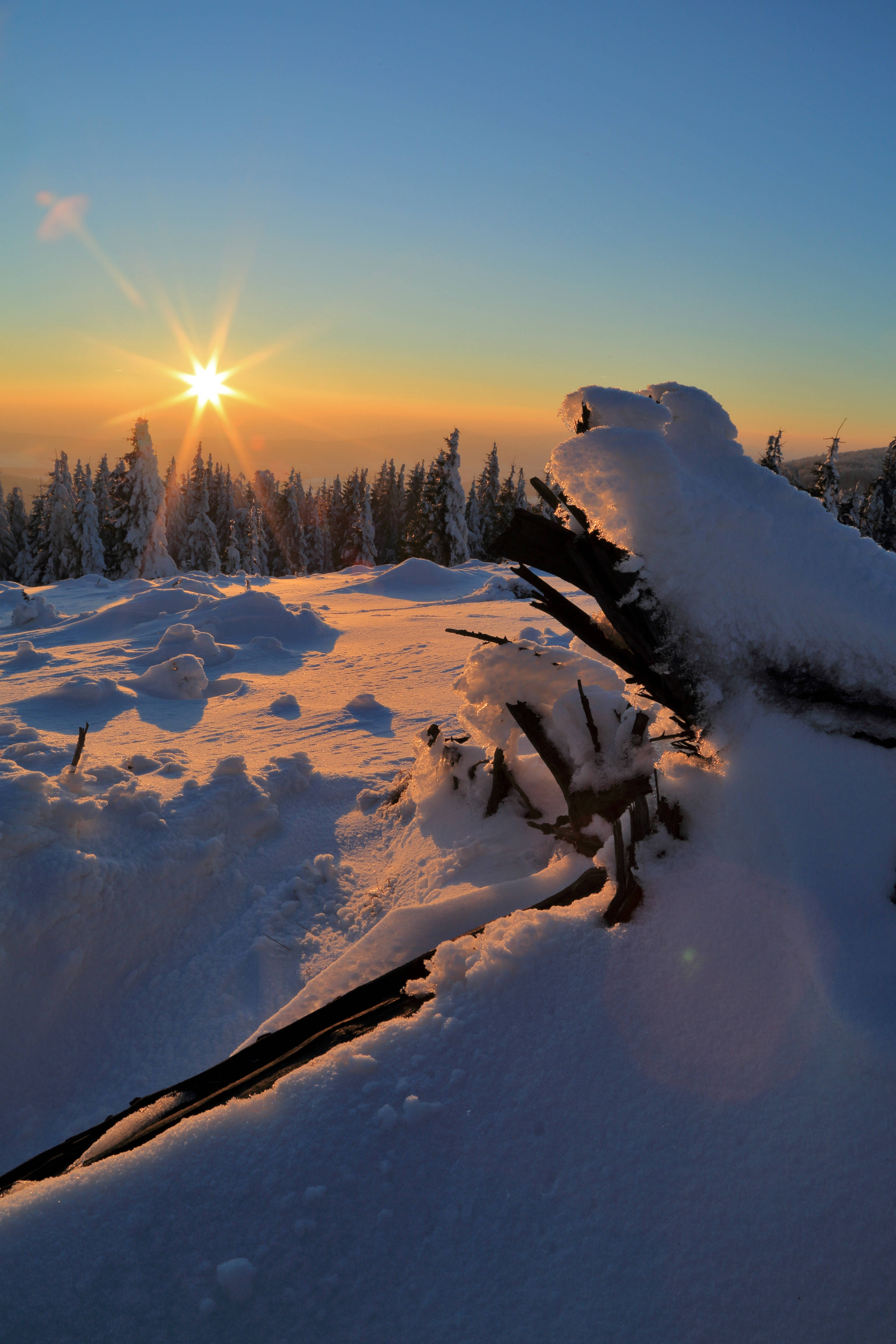 Auringonlasku talvella Taustakuvat