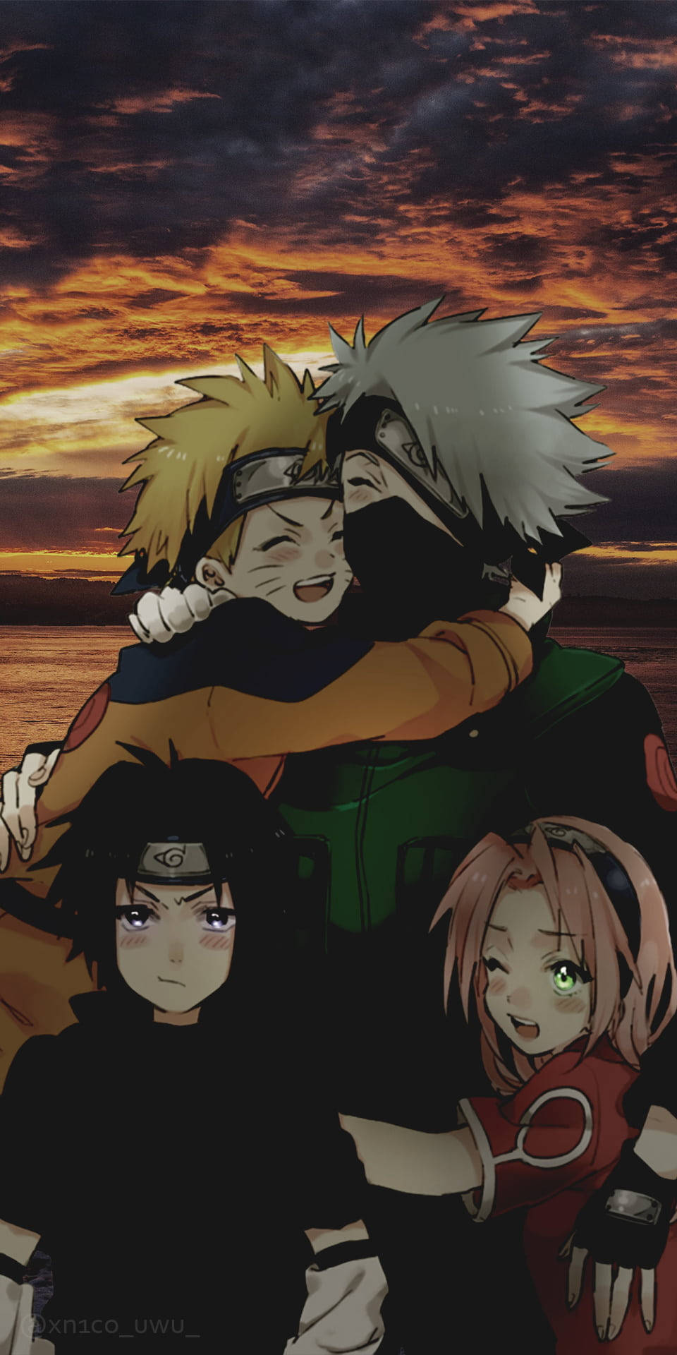 Auringonlaskun Tiimi 7 Naruto iPhone Taustakuvat