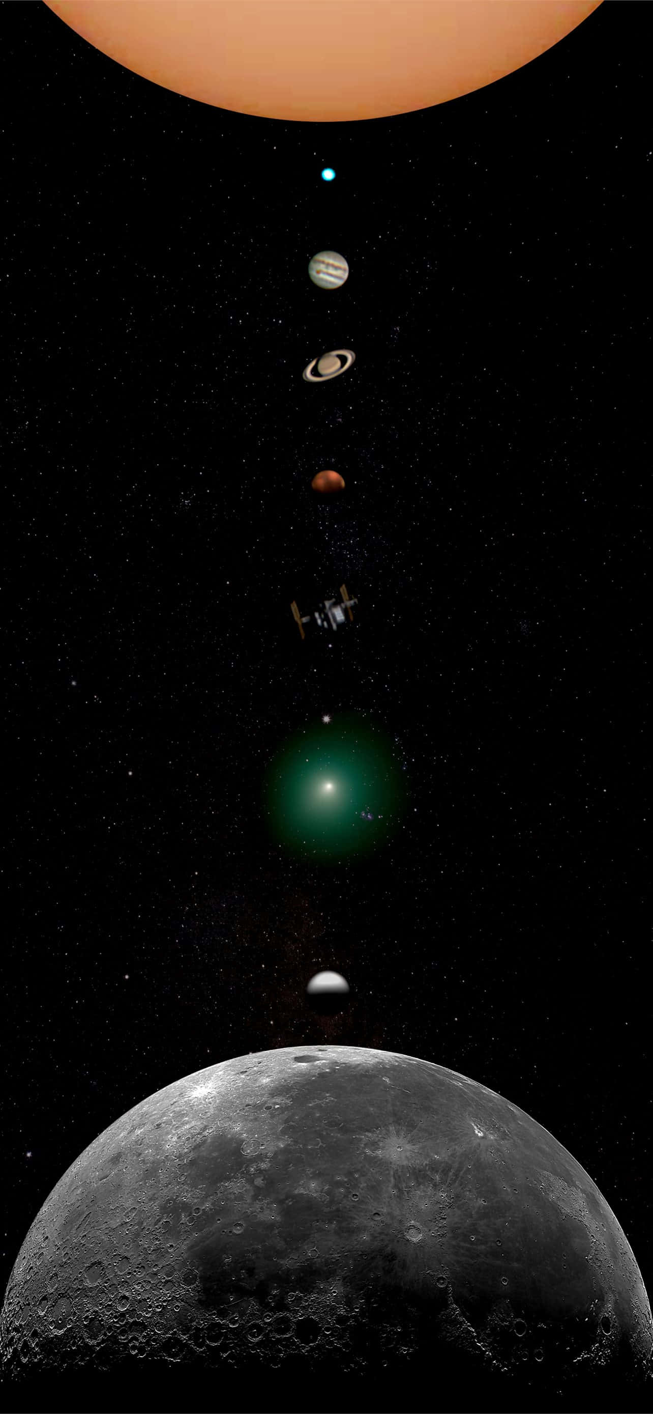 Aurinkokunnan Planeetat Kuun Kanssa Taustakuvat