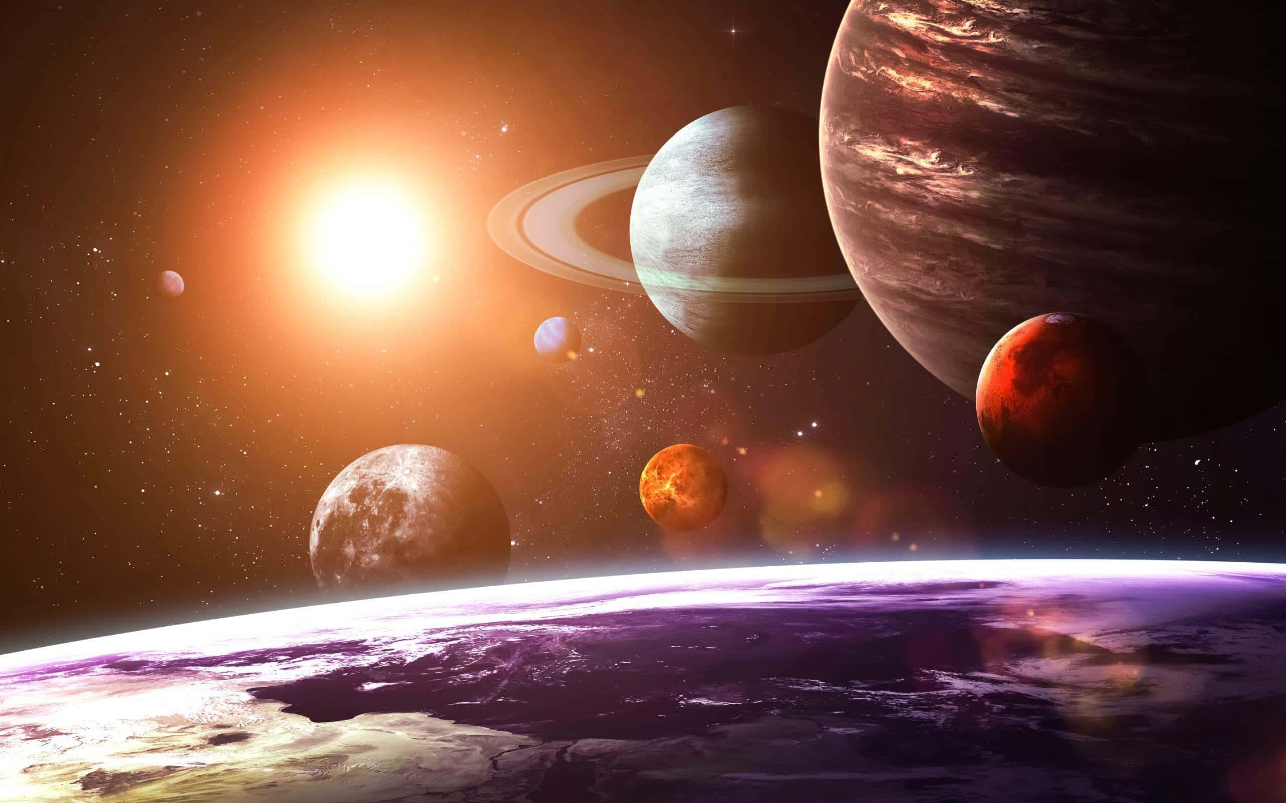 Aurinkokunnan planeetat maan yllä Taustakuvat