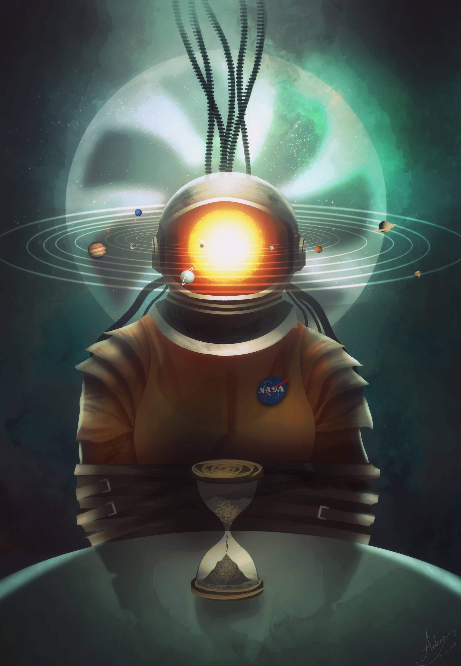 Aurinkokunta-astronautti surrealismitaide Taustakuvat