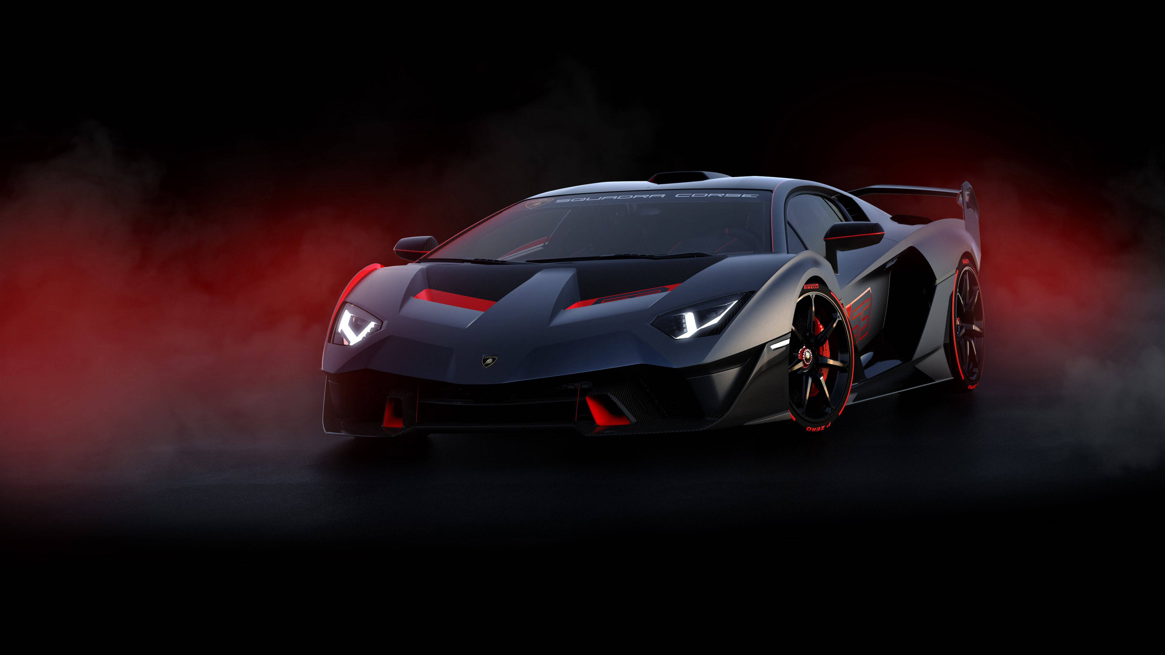 Auto 4K Mattamusta Lamborghini Taustakuvat
