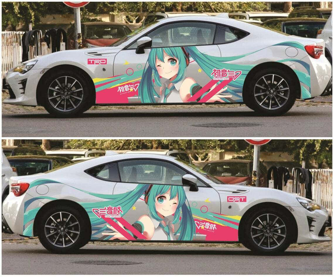 auto, jossa on animehahmoja Taustakuvat