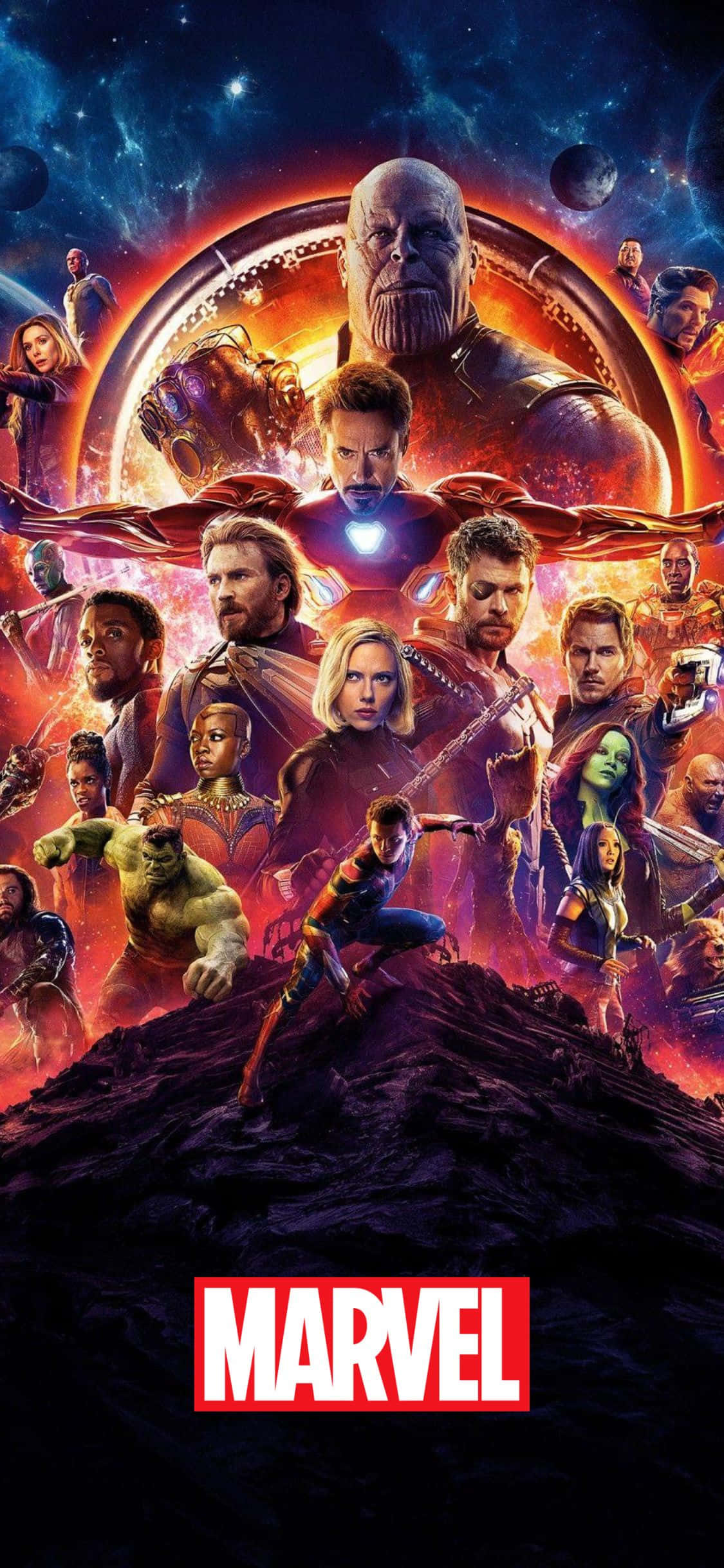 Avengers: Infinity War -juliste iPhone XS Marvel-tausta Taustakuvat