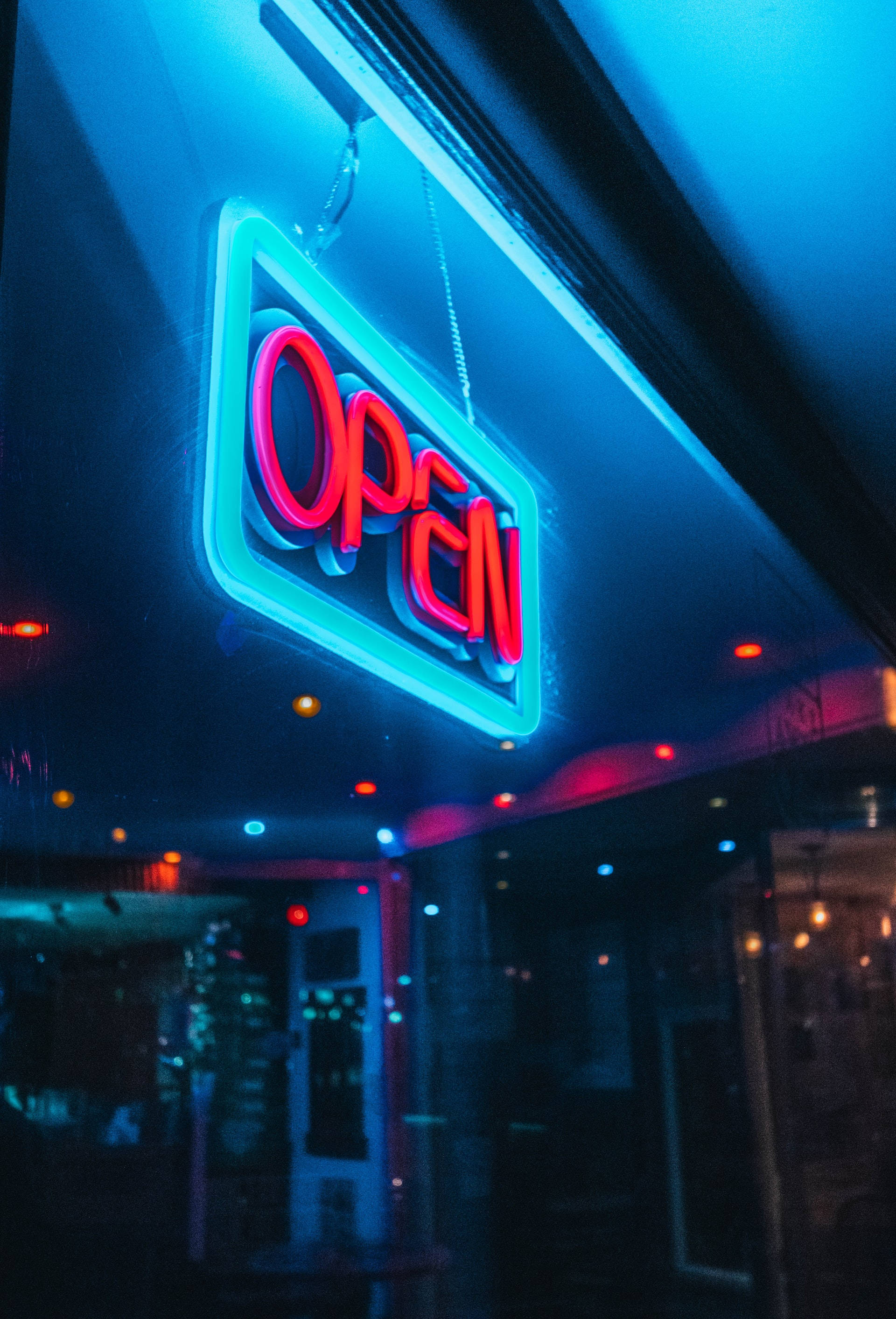 Avoin neon sininen iPhone Taustakuvat