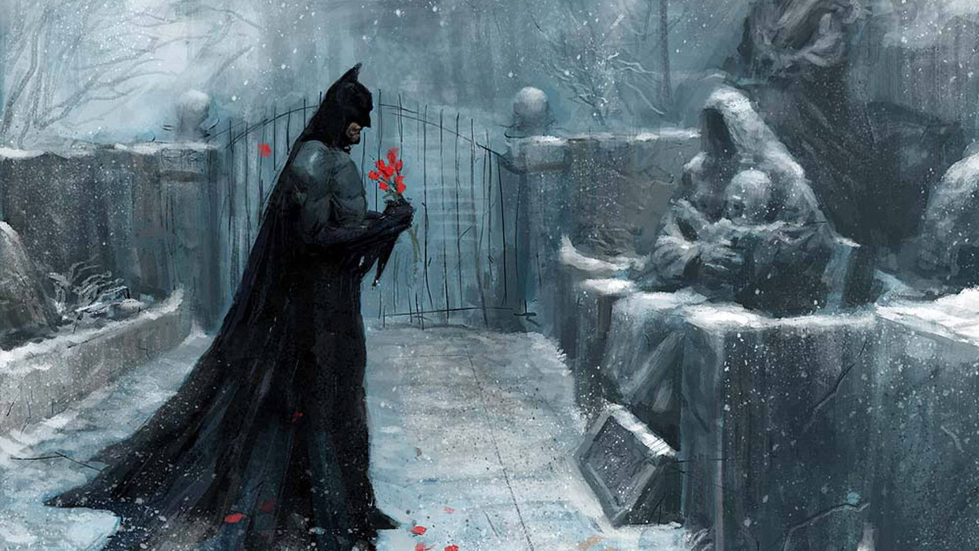 Batman hautausmaalla maalaus taustakuva