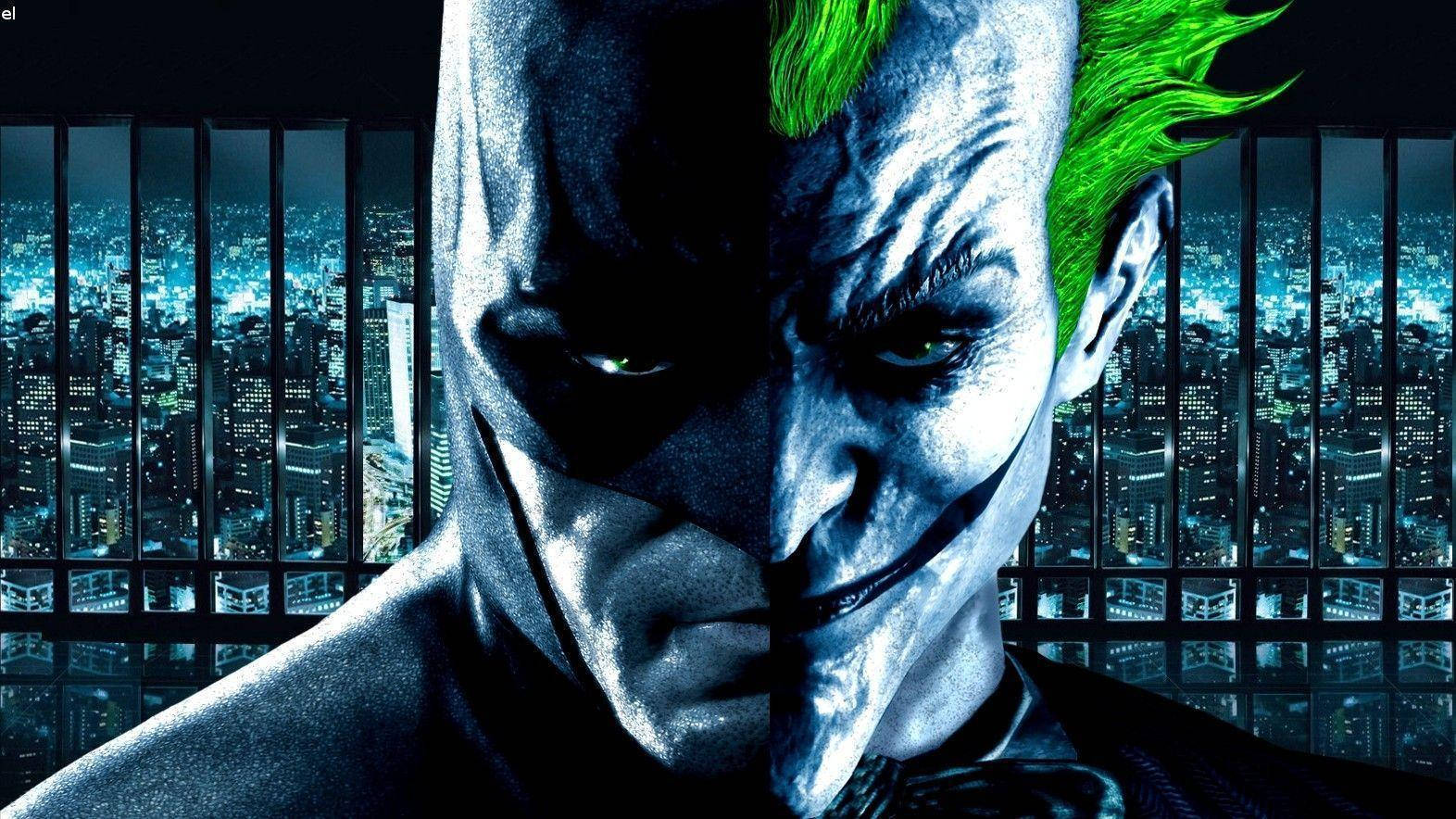 Batman ja Jokerin kasvot -taustakuva
