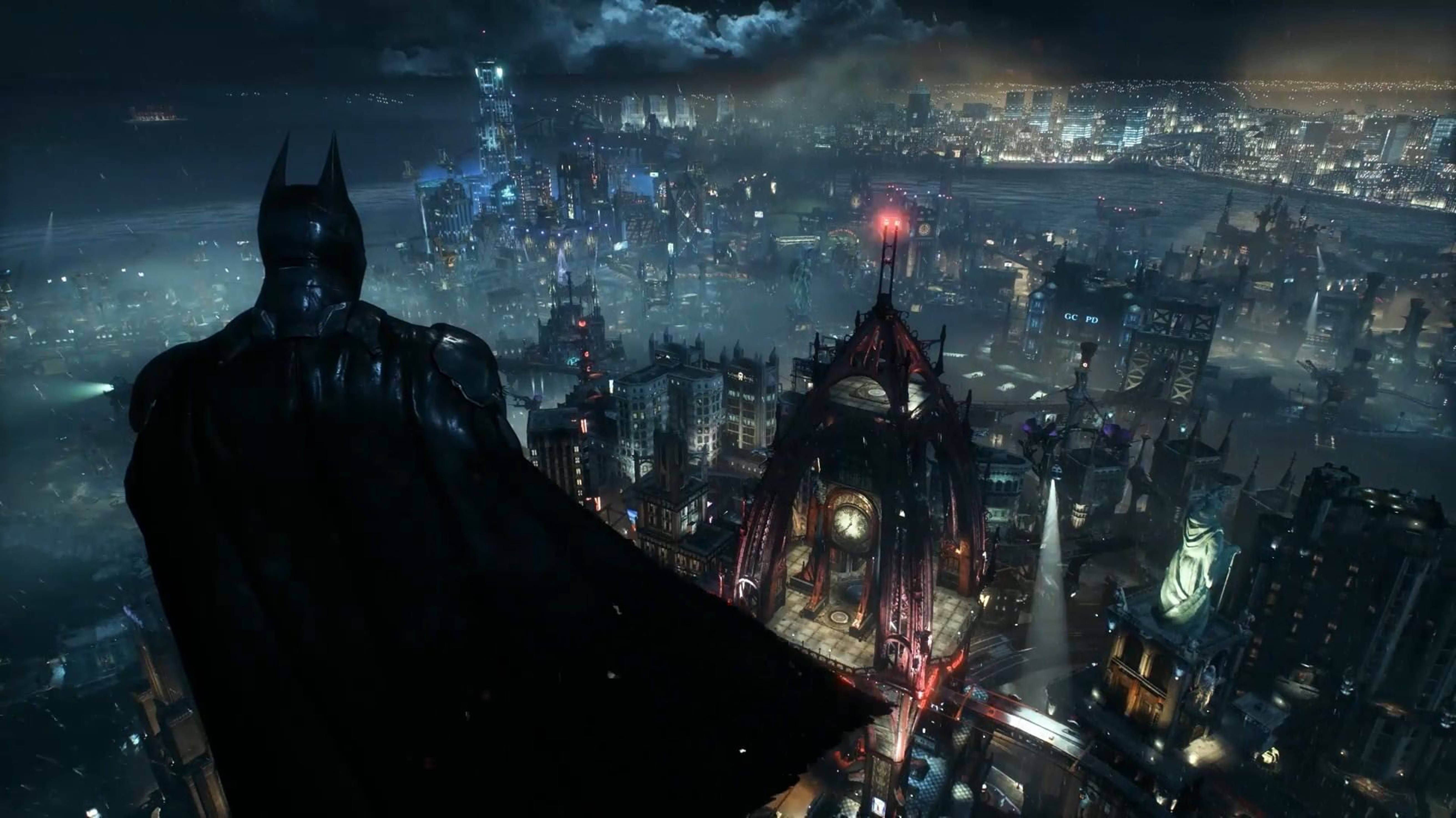 Batman katsomassa Arkham Cityä 4K Taustakuvat