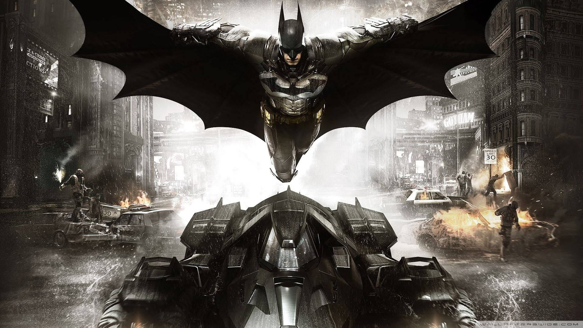 Batman Lentää Batmobilen Yllä Taustakuvat