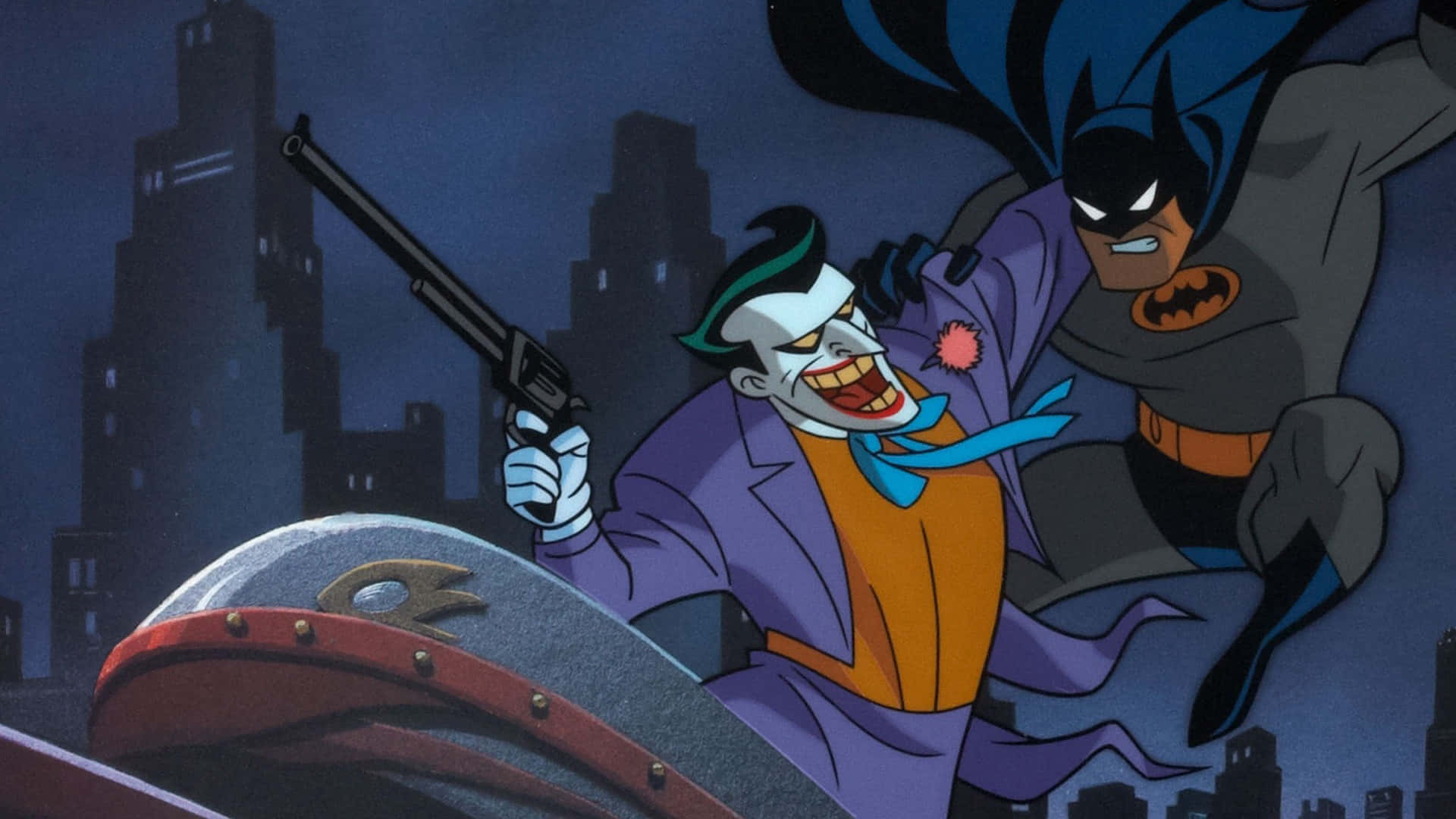 Batman The Animated Series Joker pitää asetta Taustakuvat