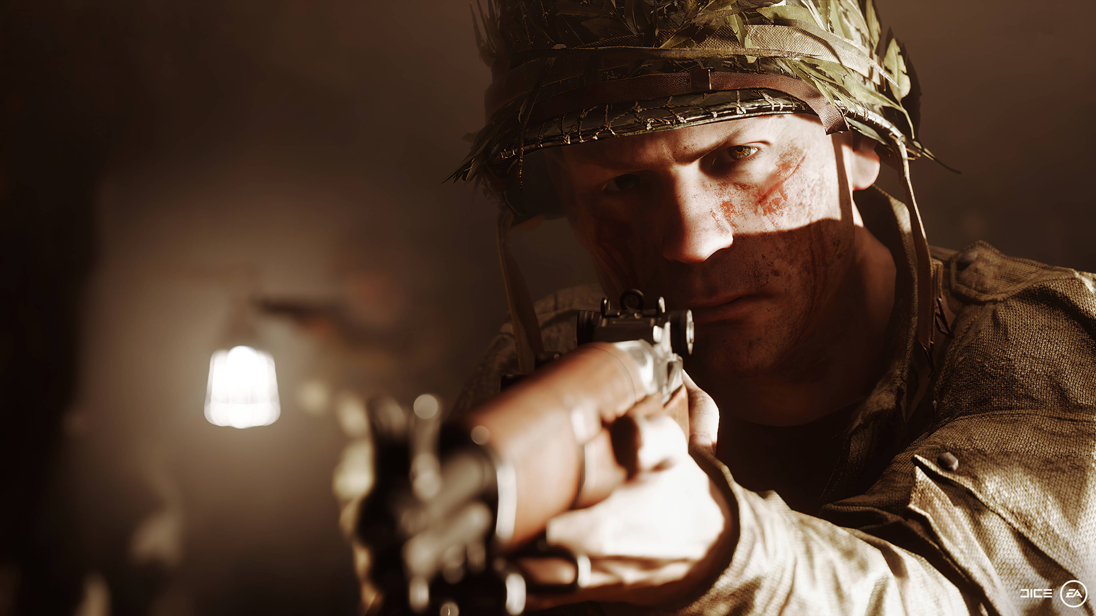 Battlefield 5 4K Lähikuva Aseella Tähtäävä Taustakuvat