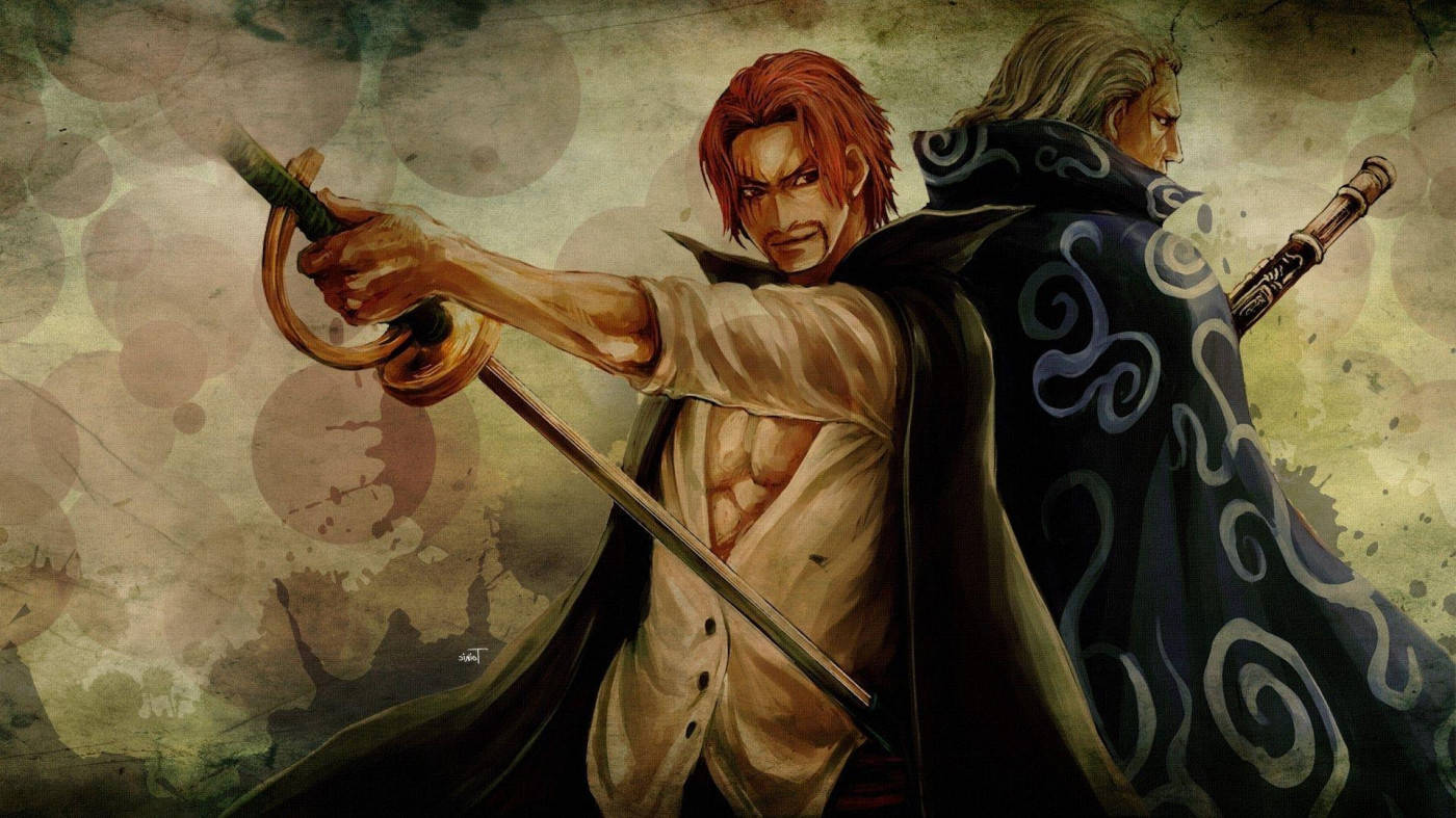 Beckman ja Shanks selät vastakkain One Piece Taustakuvat
