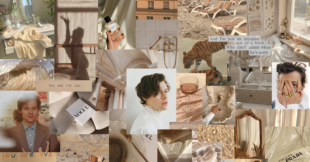 Beige estetiikka Harry Styles -kollaasi Taustakuvat