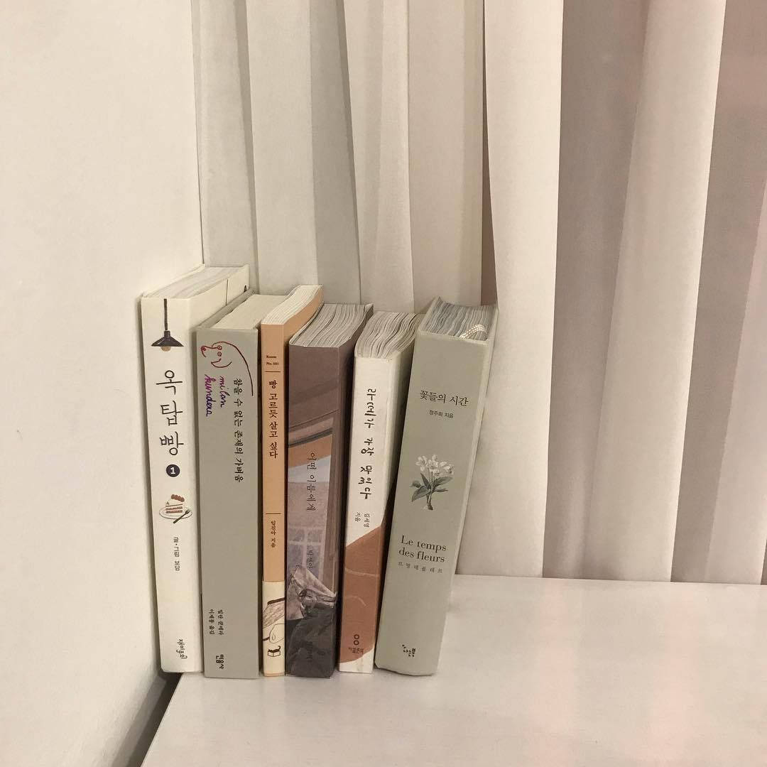 Beige estetiikkaa korealaiset kirjat Taustakuvat