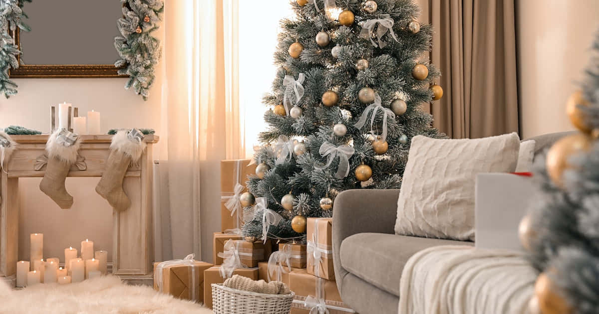 Beige teema Joulu Zoom taustakuva Taustakuvat