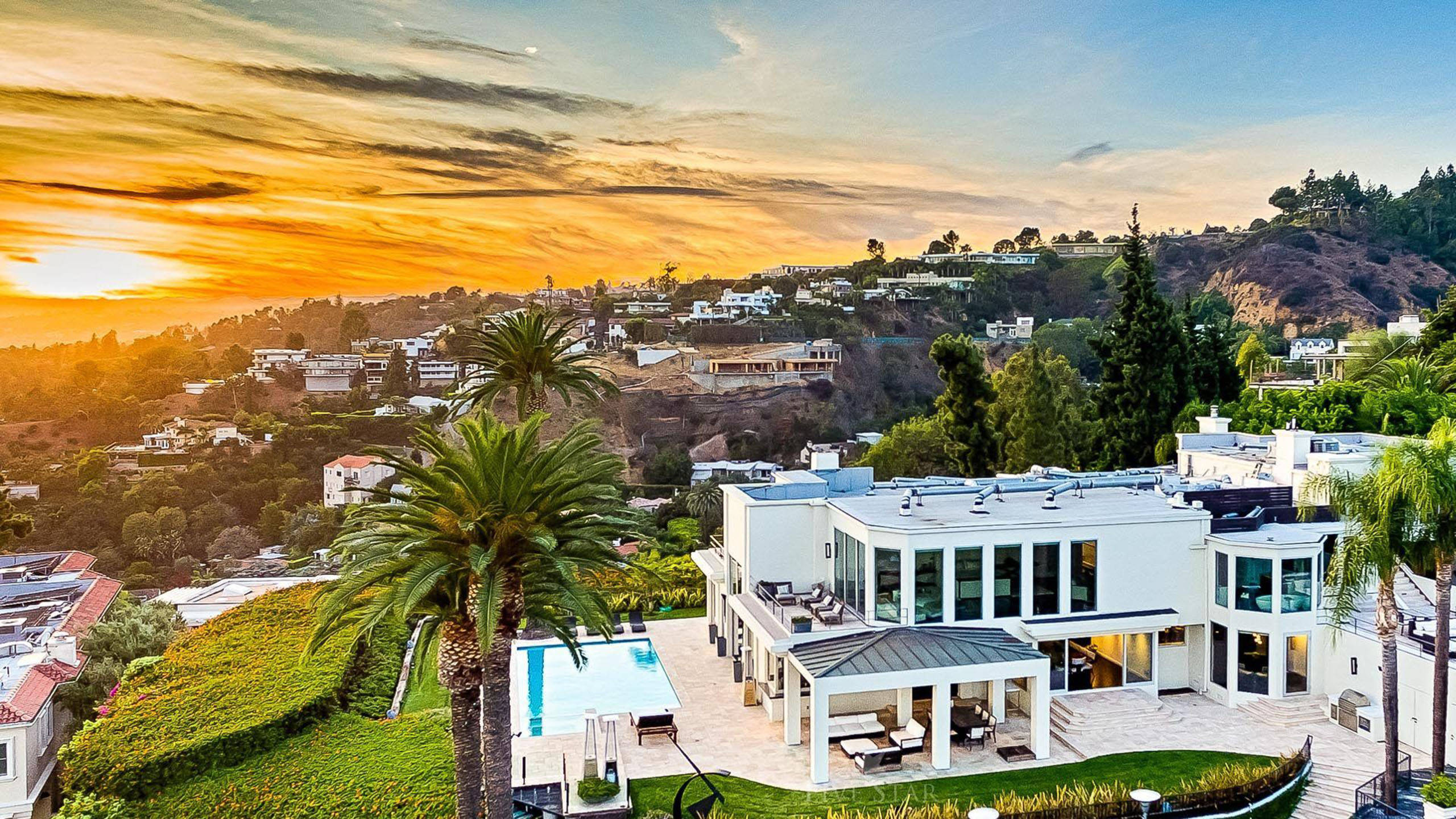 Beverly Hills Los Angeles -auringonlasku Taustakuvat