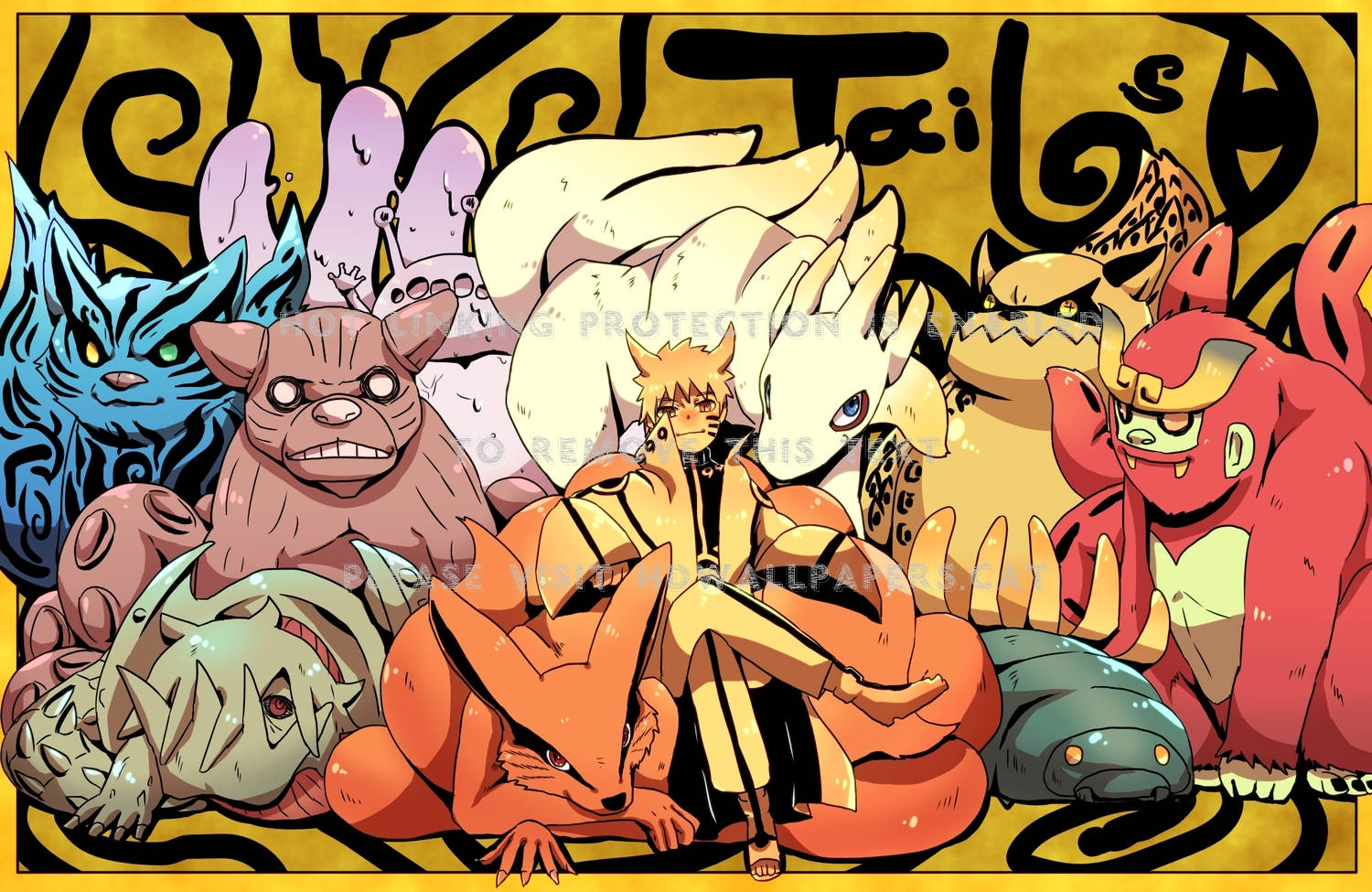 Bijuu Naruto -hahmot fanitaide Taustakuvat