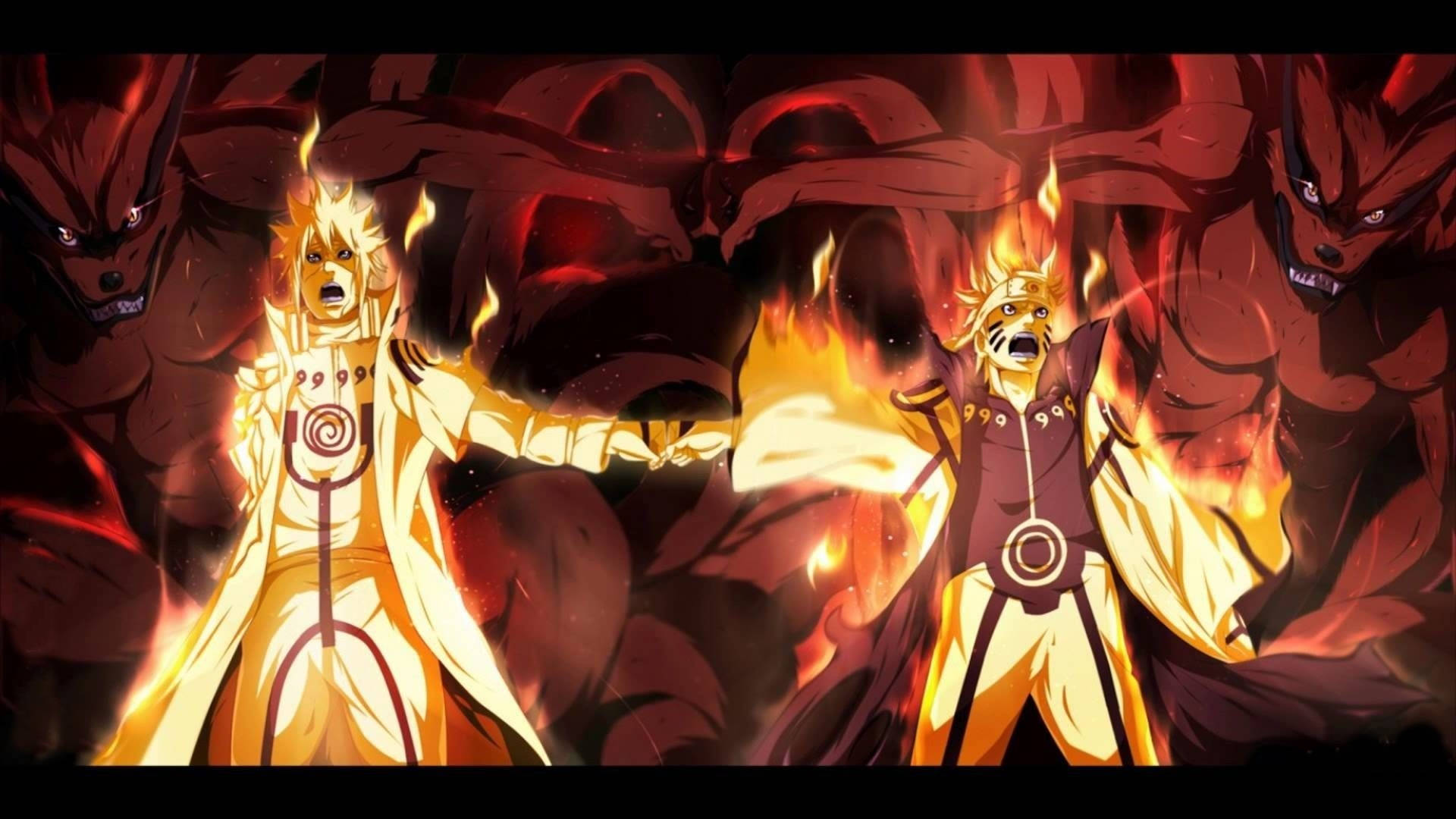 Bijuu-tila Minato ja Naruto kannettavan taustakuva Taustakuvat