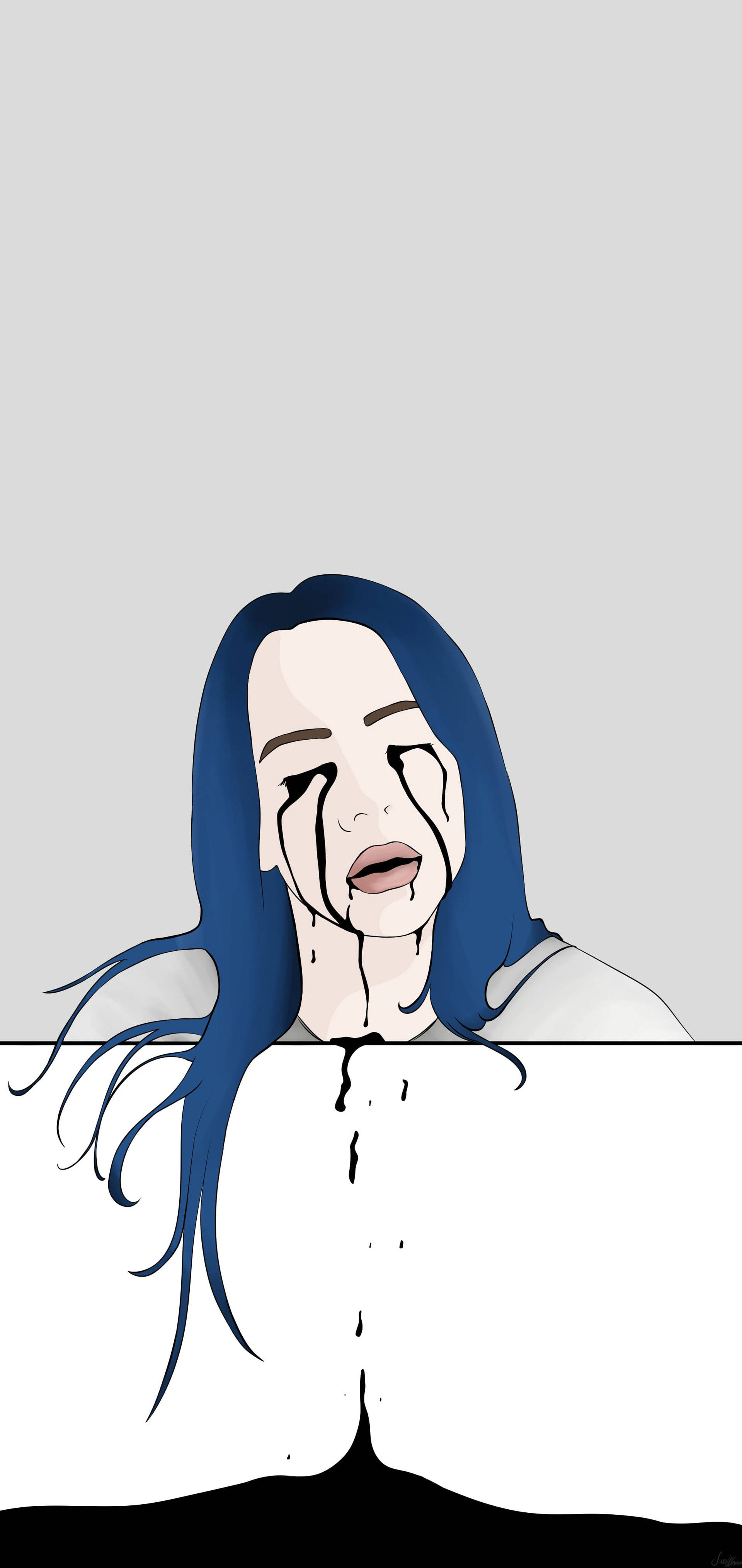 Billie Eilish surullinen piirros Taustakuvat