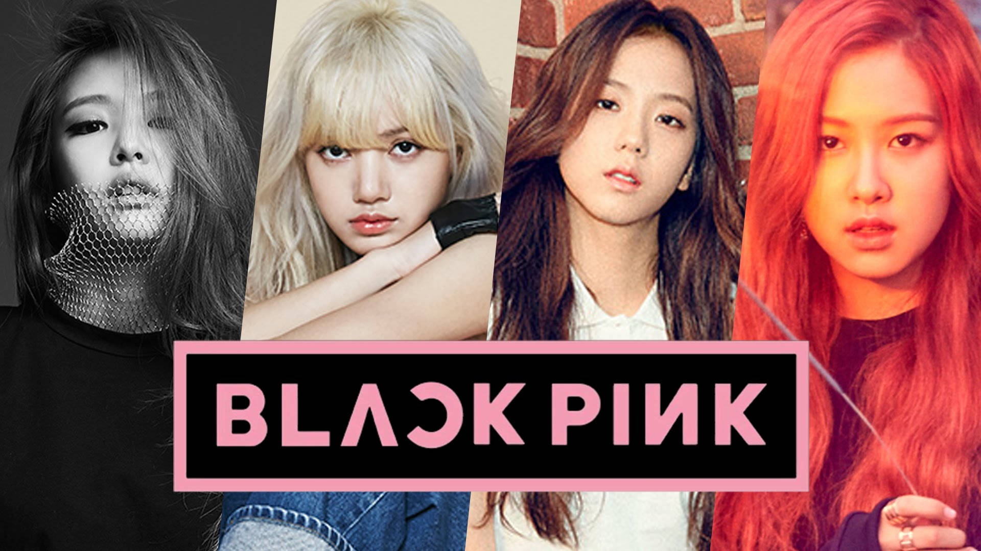 Blackpink-jäsenten bannerit logolla Taustakuvat
