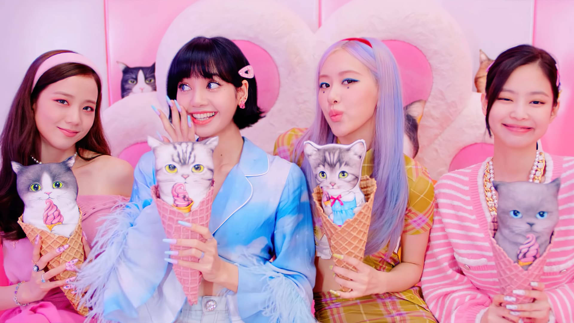 Blackpink söpö jäätelömusiikkivideokuvaus Taustakuvat