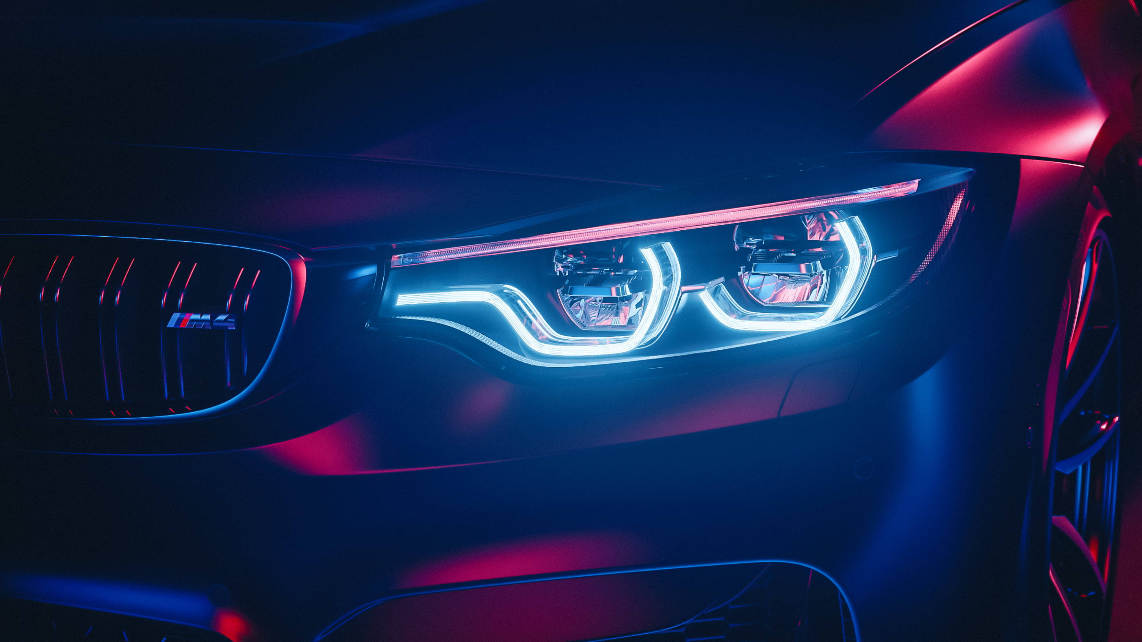 BMW M4 kirkkaat ajovalot lähikuva Taustakuvat