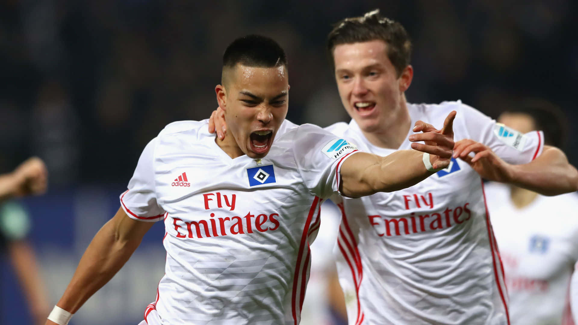 Bobby Wood ja Michael Gregoritsch Bundesliiga-ottelussa Taustakuvat