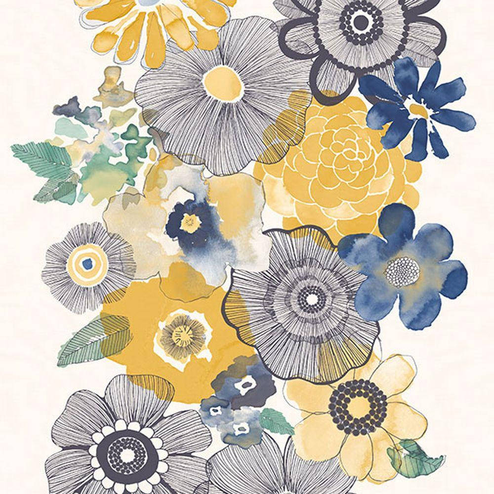 Boho-tyylinen kaunis kukkapiirros Taustakuvat