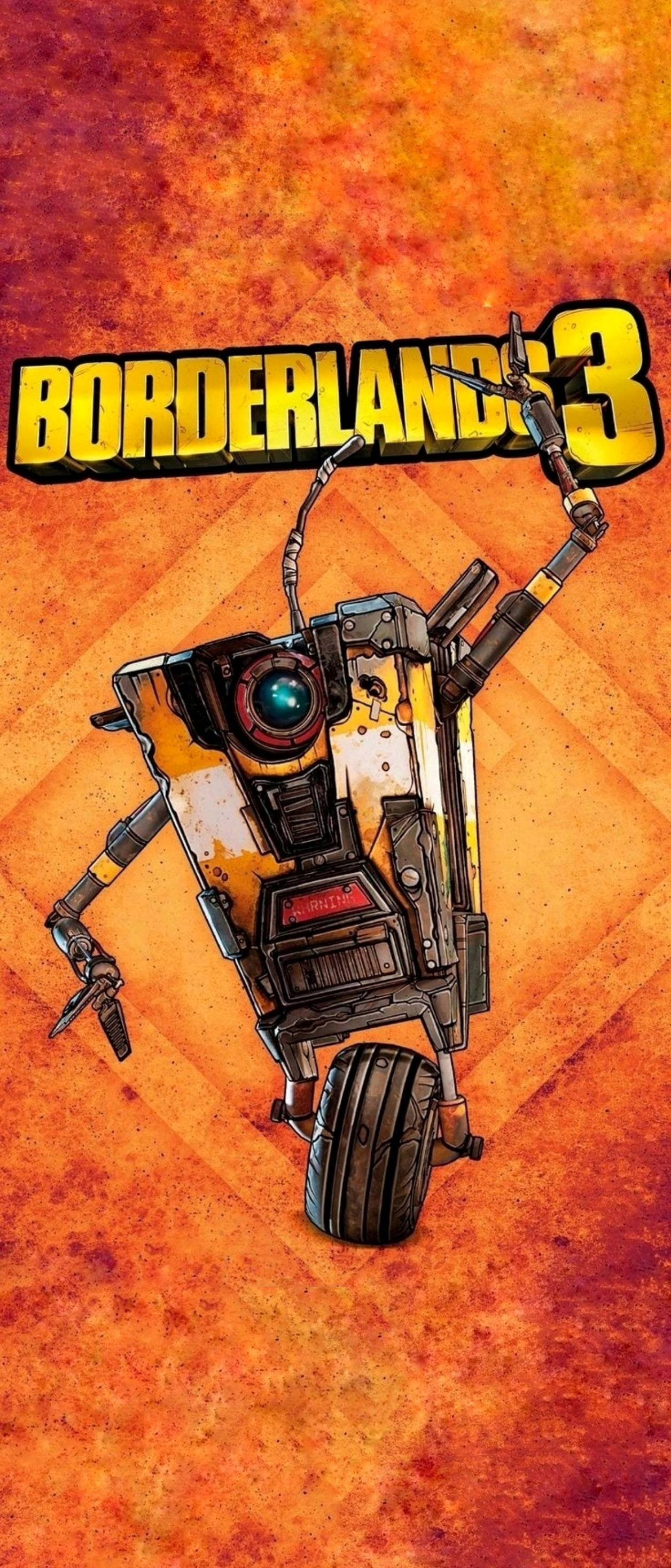 Borderlands iPhone Claptrap oranssi estetiikka Taustakuvat