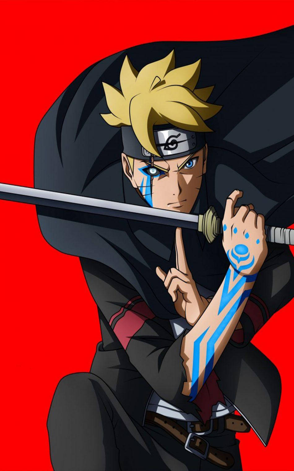Boruto punainen tausta Naruto puhelin Taustakuvat