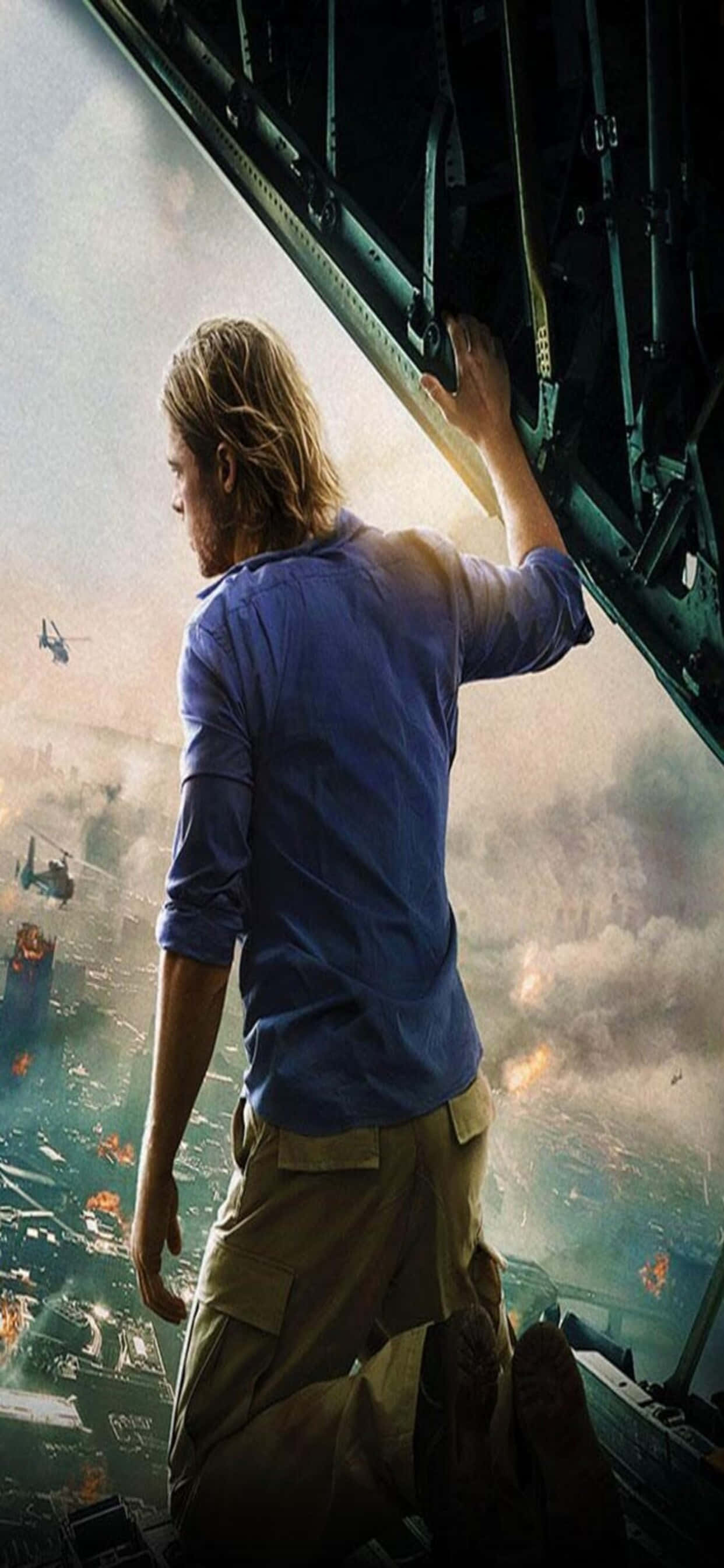 Brad Pitt -stillkuva iPhone XS Max World War Z -taustakuva Taustakuvat