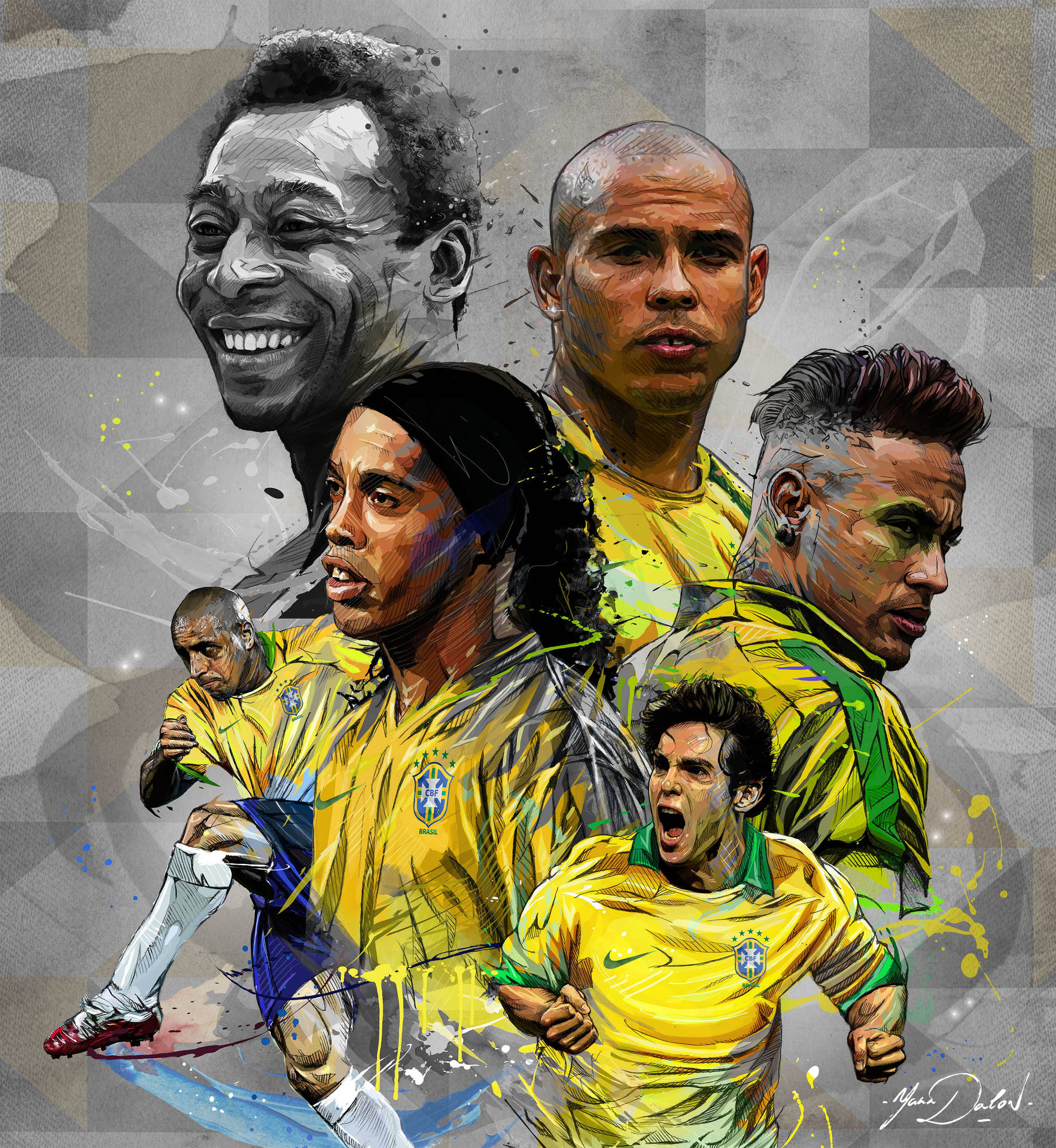 Brasilian jalkapallomaajoukkueen Hall of Fame -pelaajat Taustakuvat