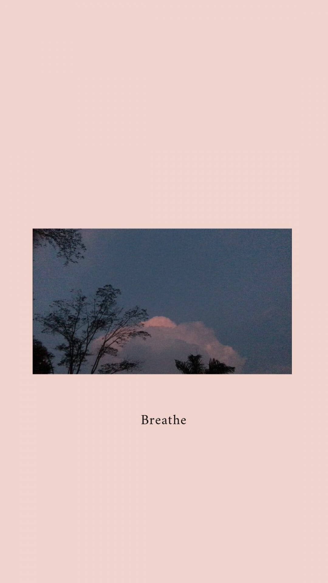 Breathe esteettinen pinkki iPhone XR Taustakuvat