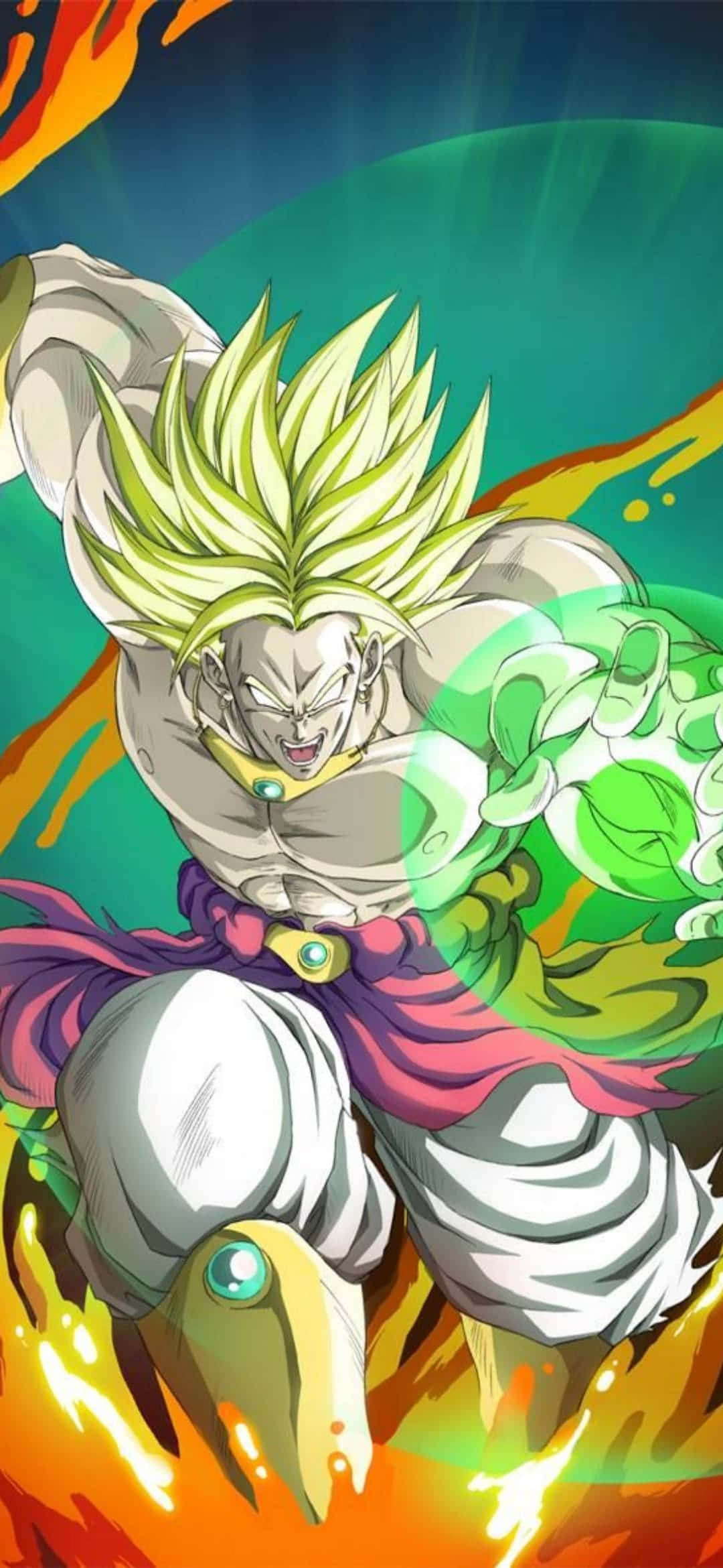 Broly iPhone Super Saiyan -energiaiskussa Taustakuvat