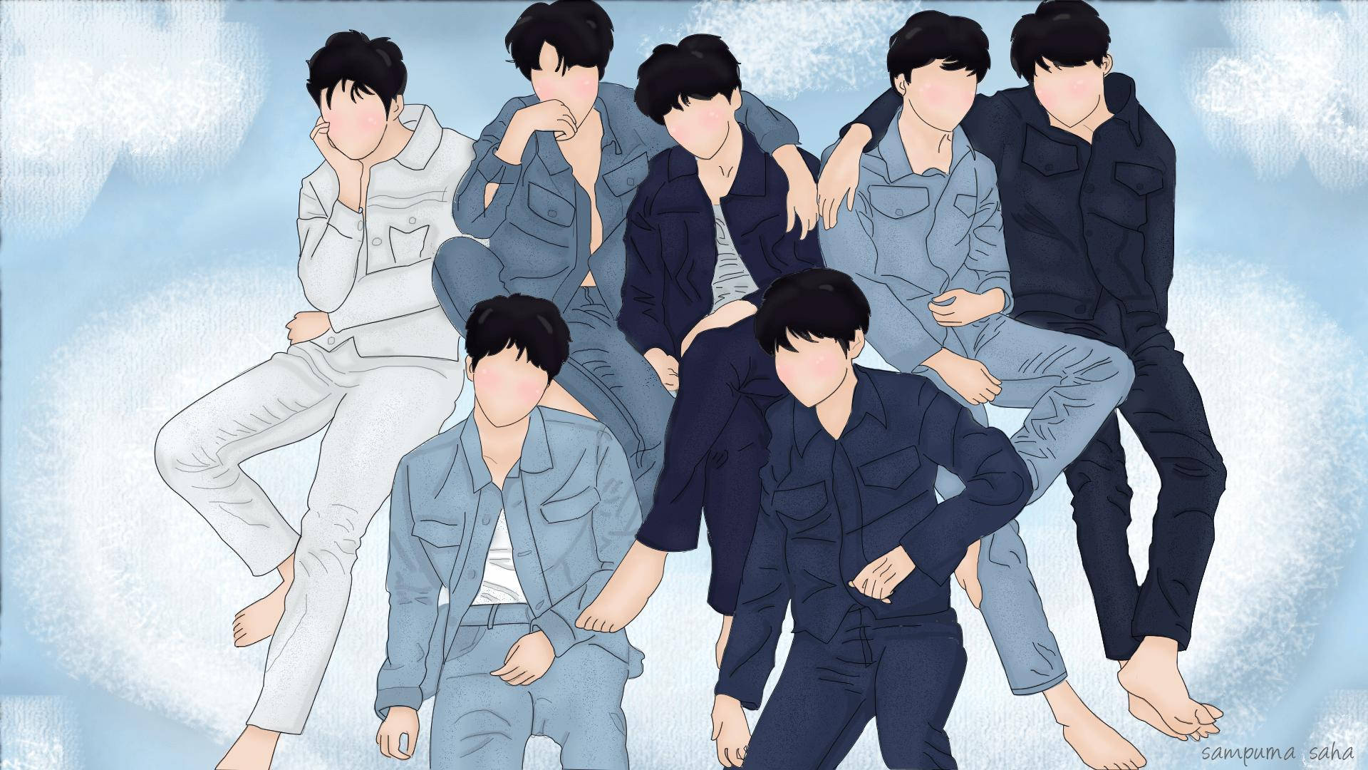BTS 2020 Animoitu Taide Taustakuvat