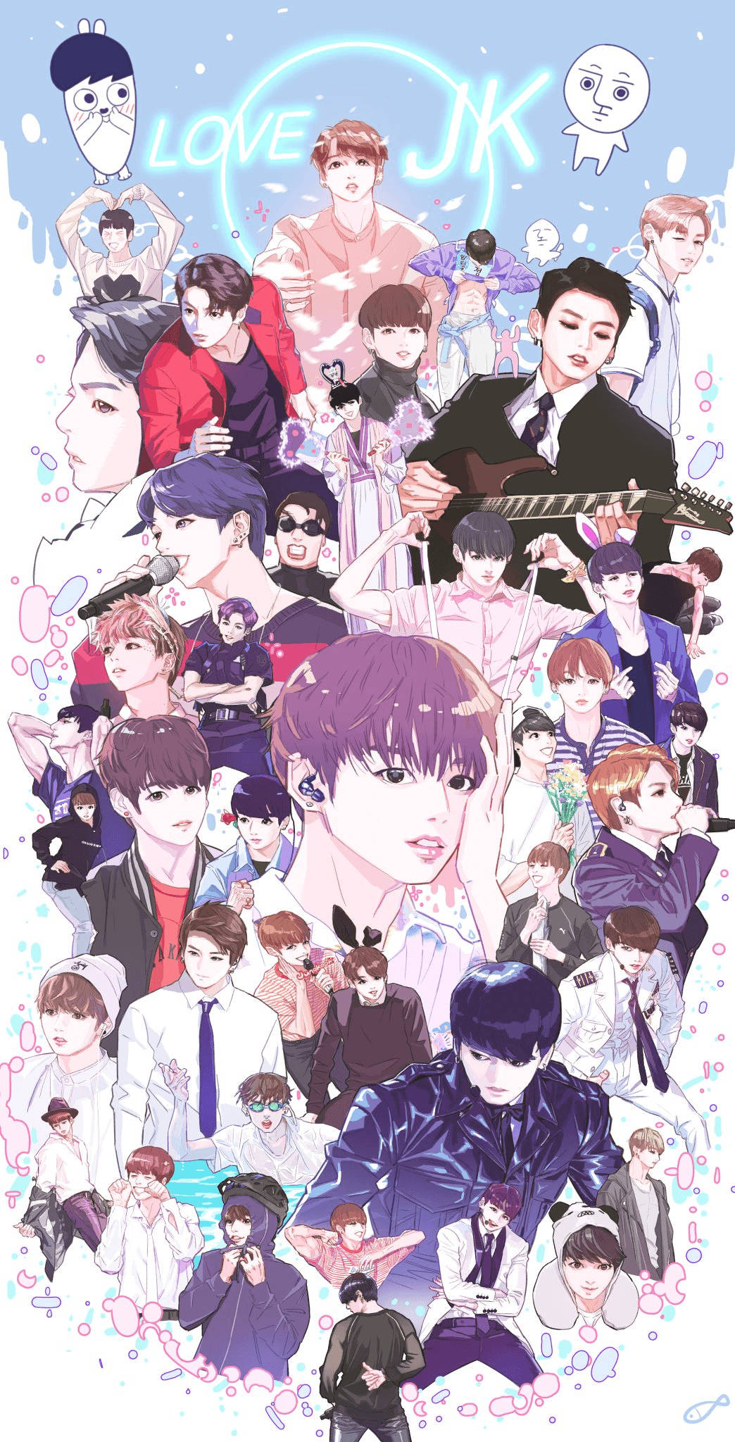 BTS Anime Rakkaus JK Taustakuvat