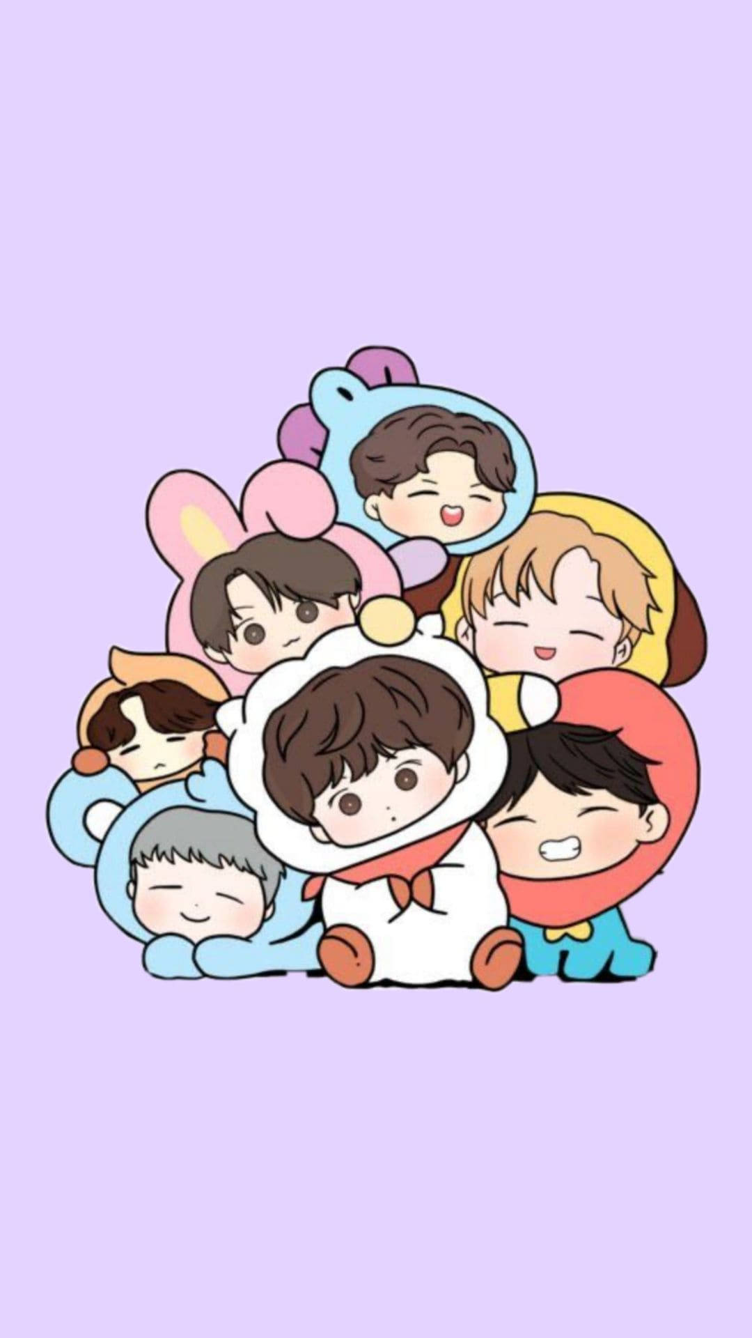 BTS Chibi Kasa Taustakuvat