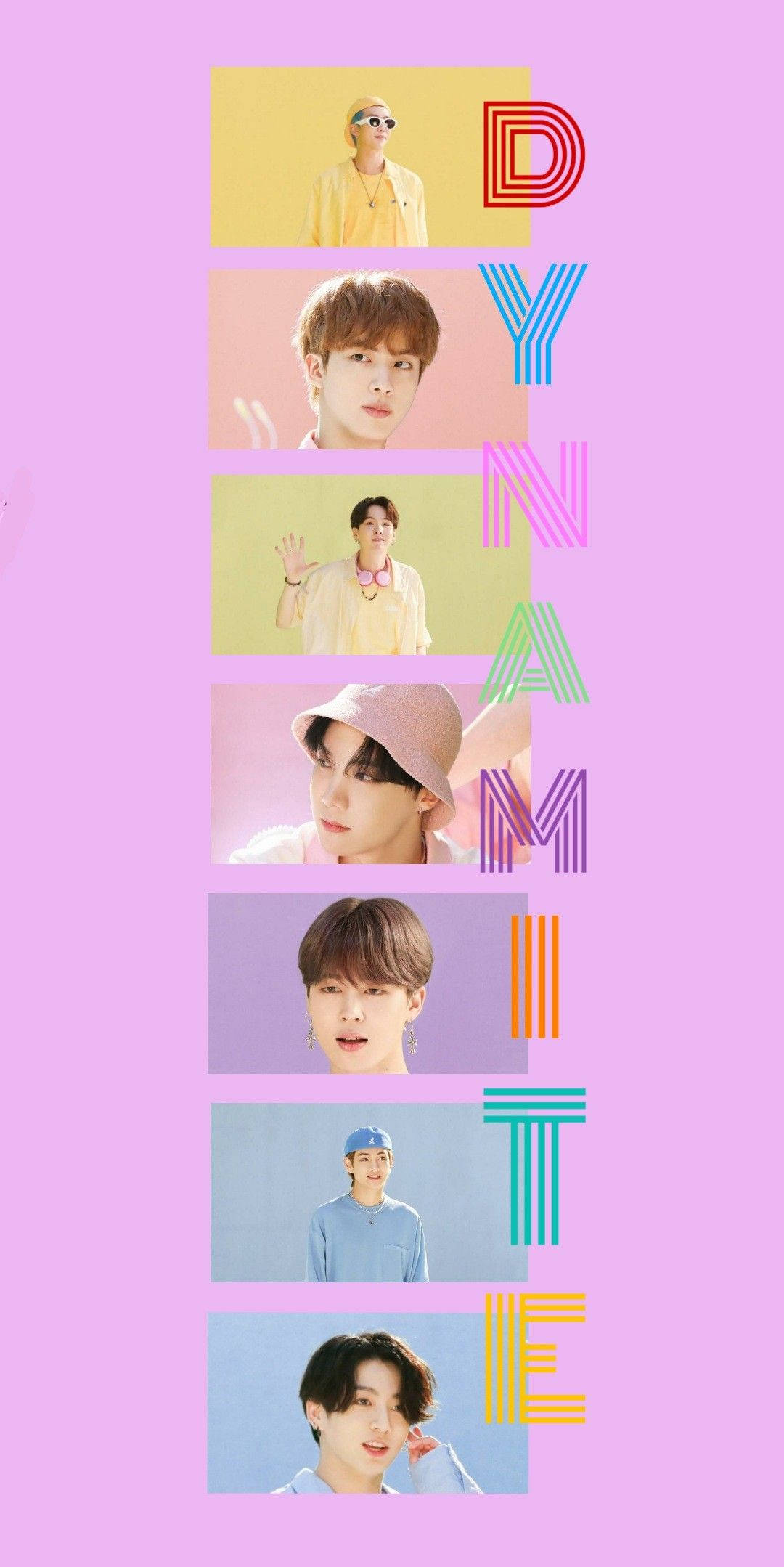 BTS Dynamite -puhelimen lila estetiikka Taustakuvat