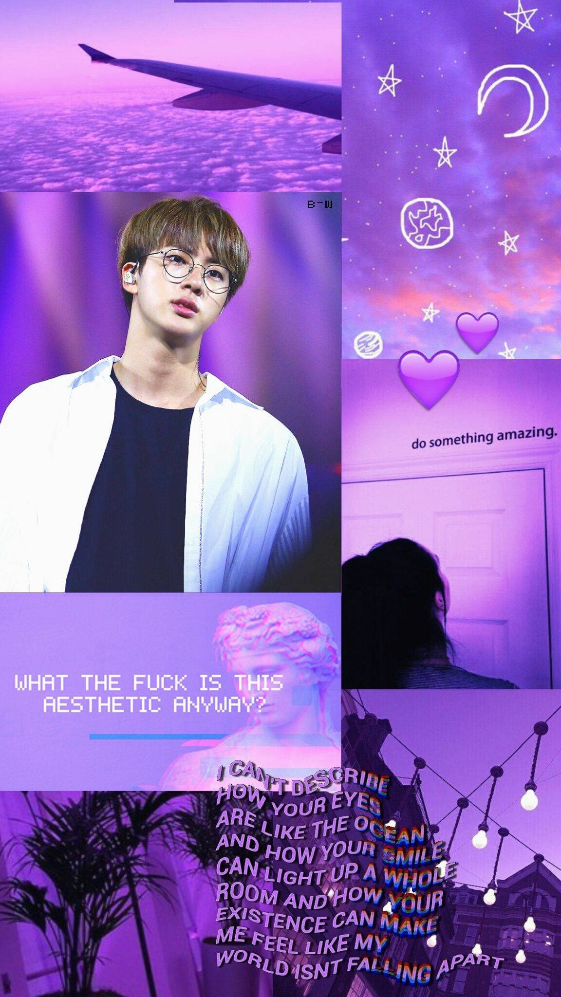BTS Jin Pastellilila Estetiikka Taustakuvat