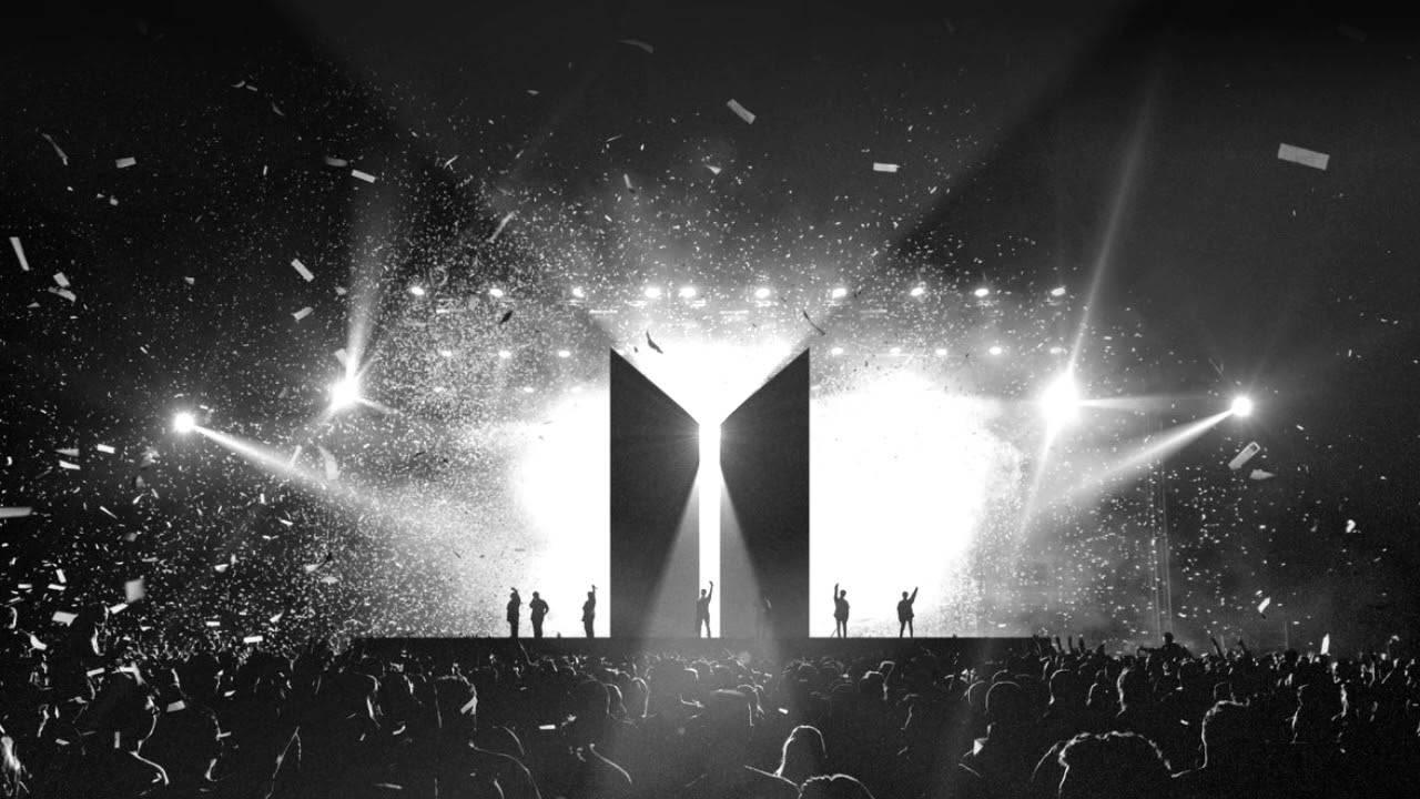 BTS-konsertti BTS-logon siluettikuvalla Taustakuvat
