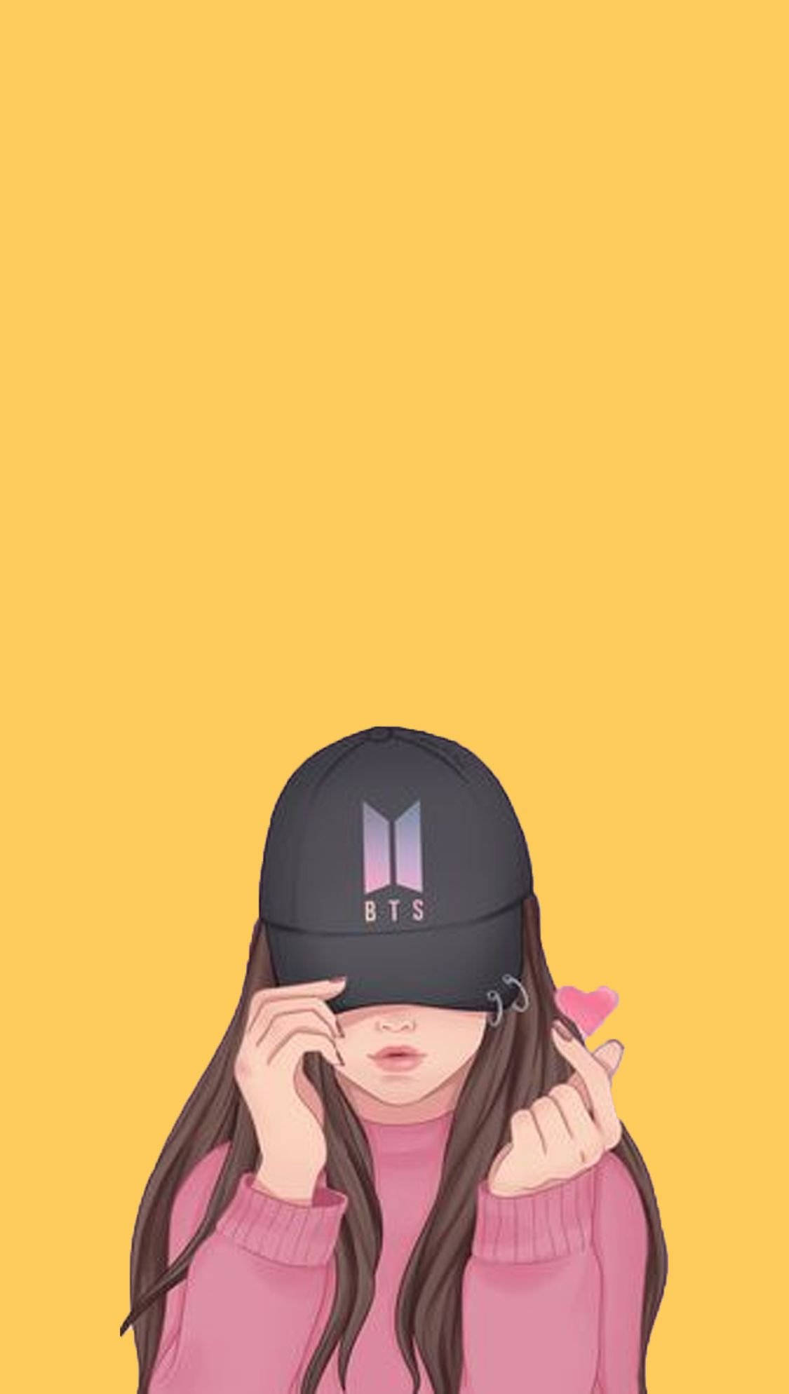 BTS-lippalakki söpö nainen Taustakuvat