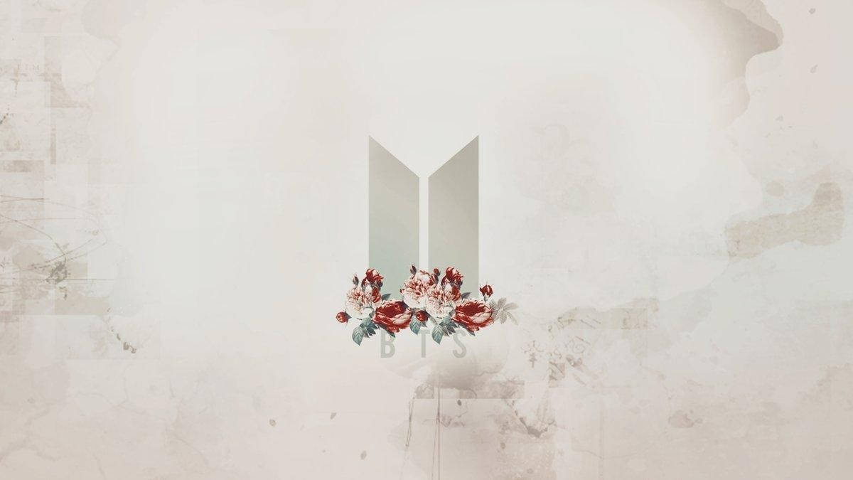 BTS-logo kukkien kanssa kannettava Taustakuvat