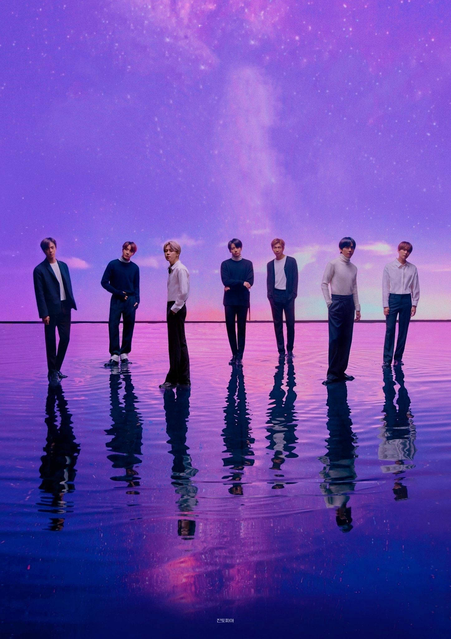 BTS OT7 Pastellivioletilla taustalla Taustakuvat