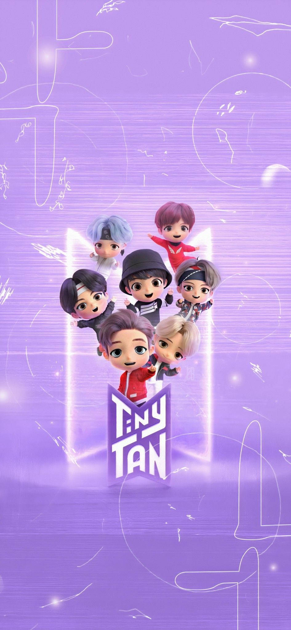 BTS Tinytan pastellin violetti muotokuva Taustakuvat