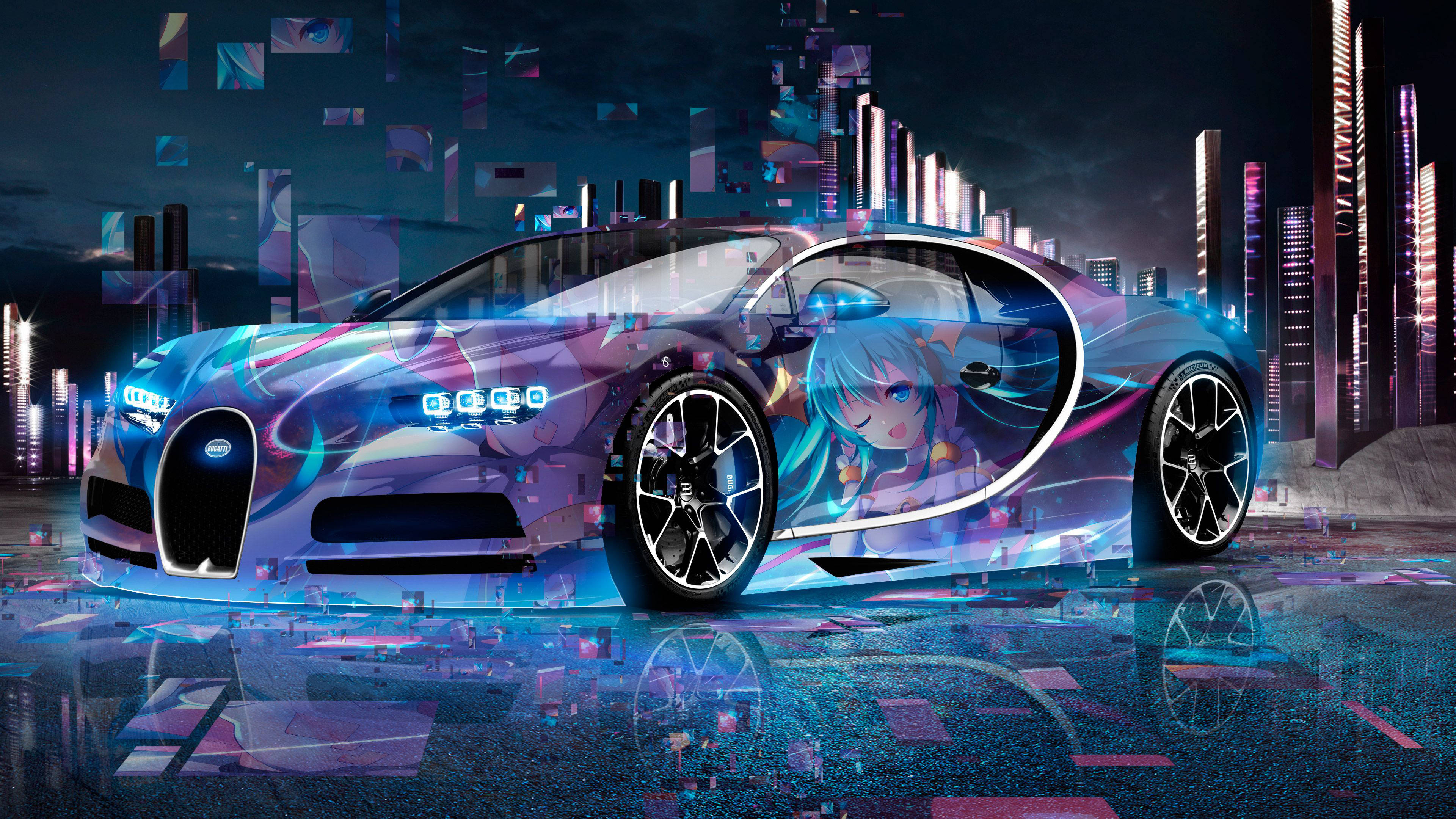 Bugatti Chiron Anime Auto Taustakuvat