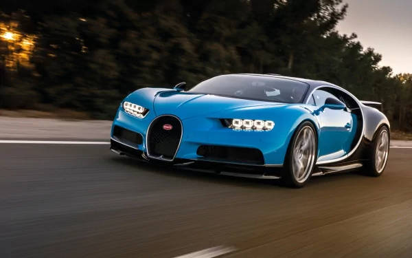 Bugatti Chiron Hypercar liikkeessä 4k