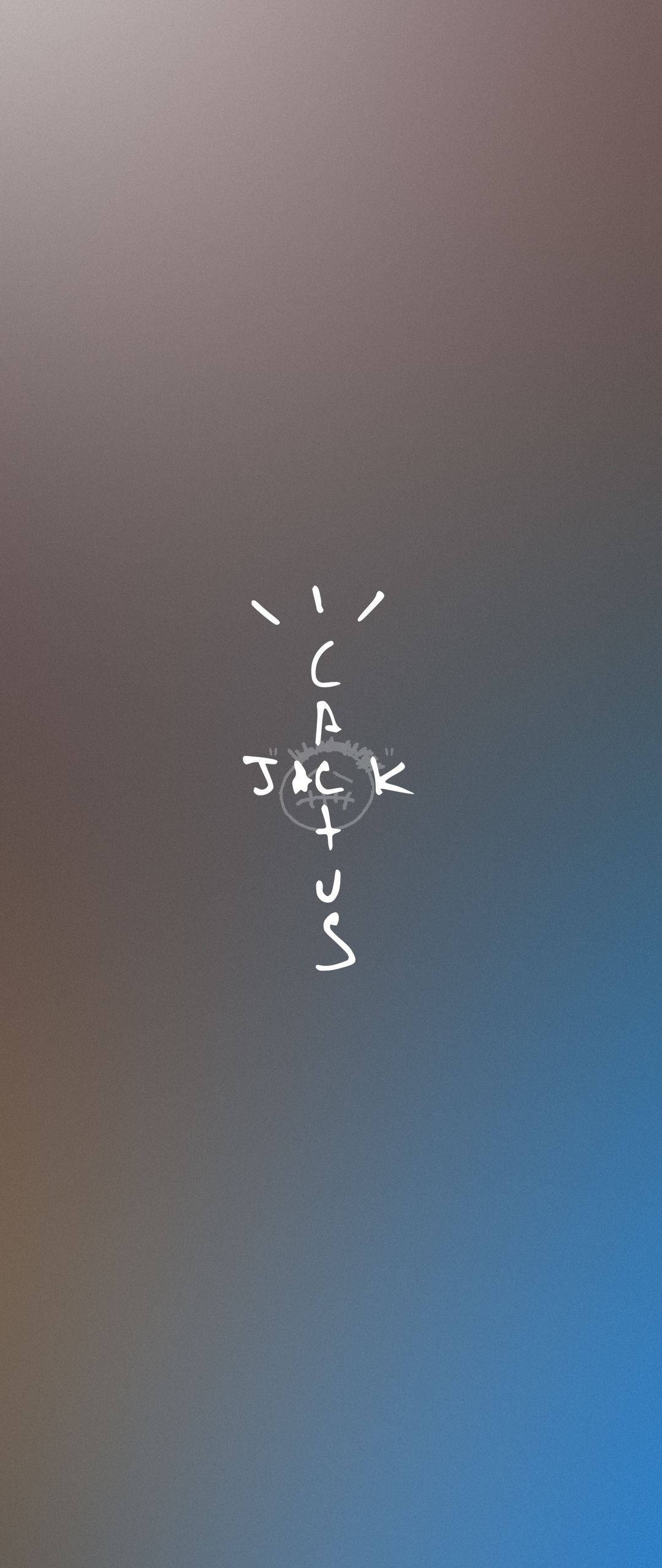 Cactus Jack Travis Scott Tekstilogo Sininen Ja Harmaa Taustakuvat