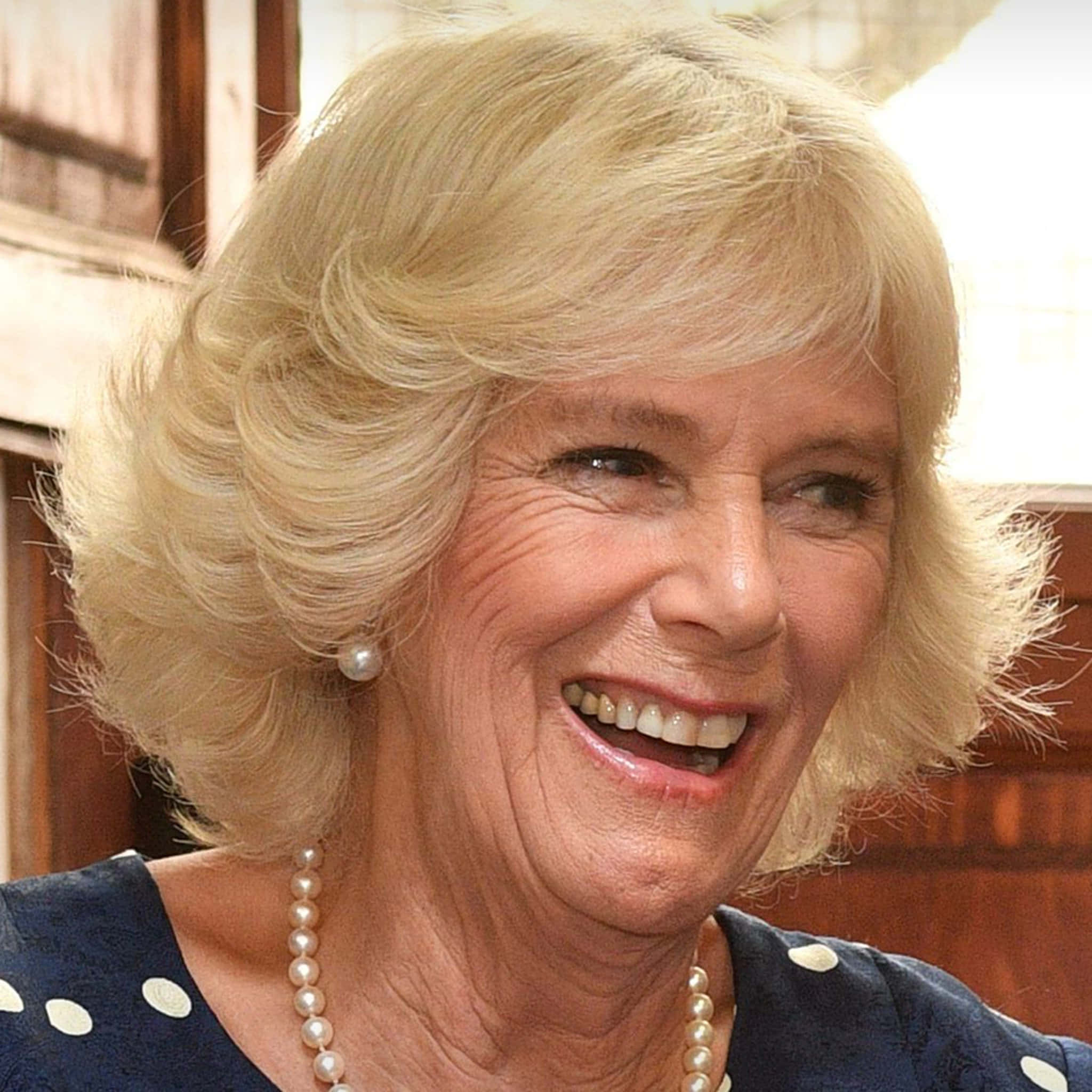 Camilla nauraa mobiilitaustakuvassa Taustakuvat