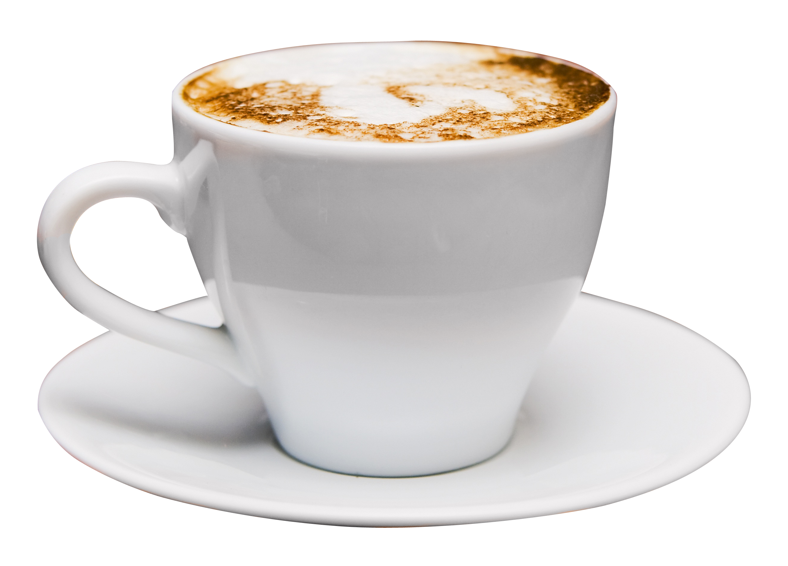 Cappuccino-kahvikuppi valkoisella taustalla Taustakuvat